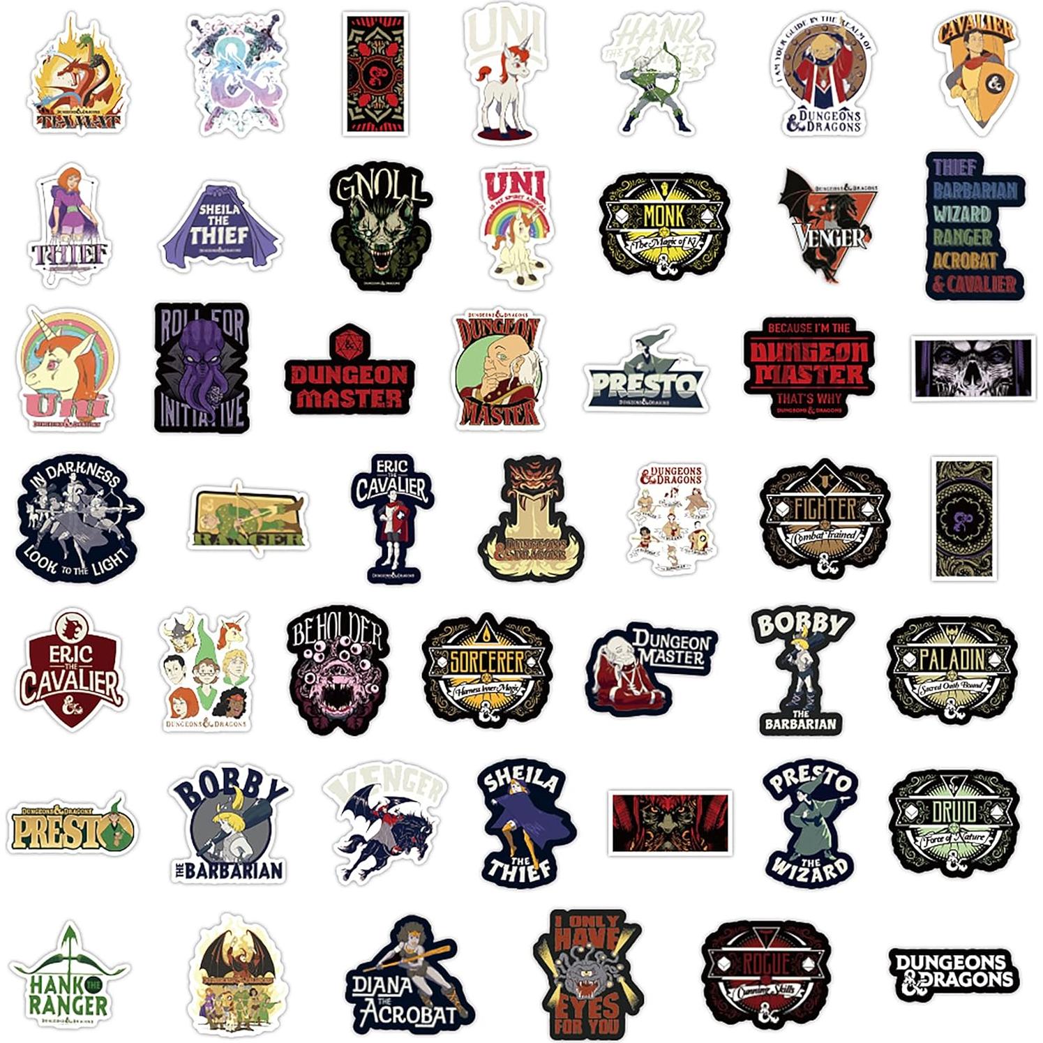 Pegatinas Dungeons y Dragones YOYEE - 100 Pcs Vinilo Impermeable