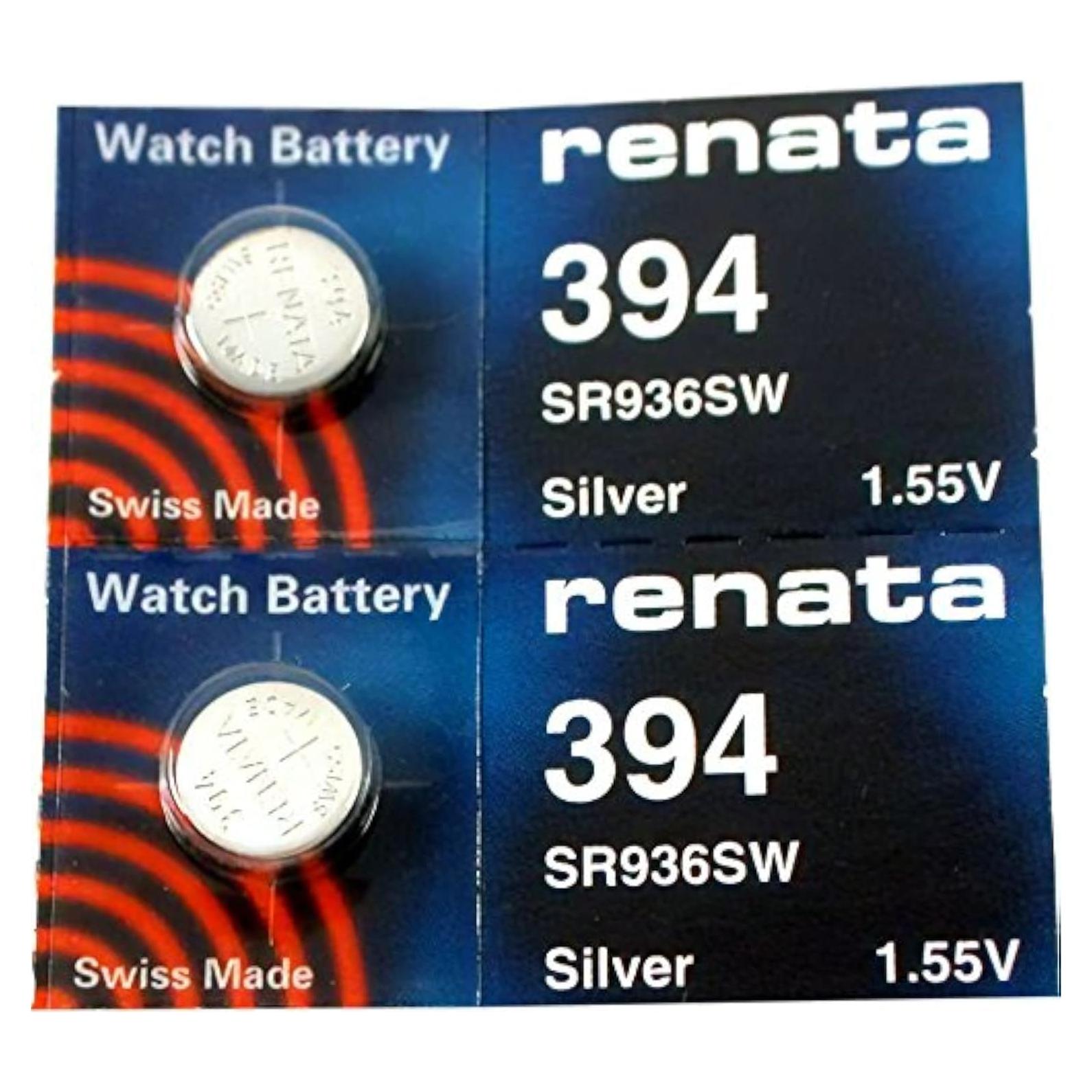 Baterías de Reloj Renata #394 - Paquete de 2 Unidades