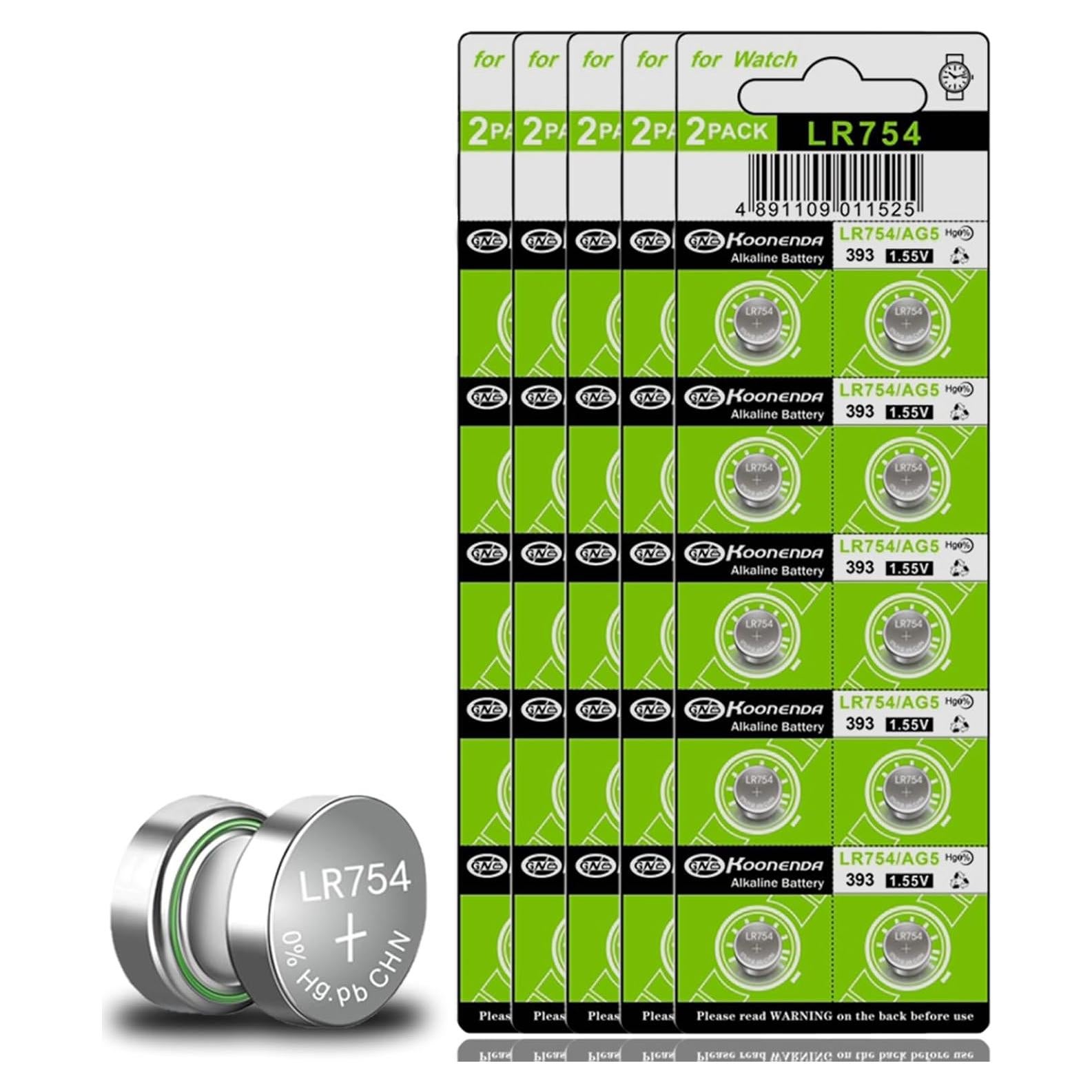 Paquete de 50 Baterías Alcalinas AG5 LR754 1.55V para Electrónica