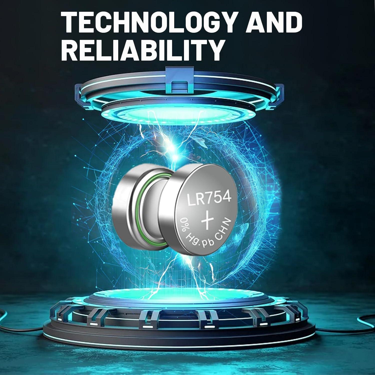 Paquete de 50 Baterías Alcalinas AG5 LR754 1.55V para Electrónica