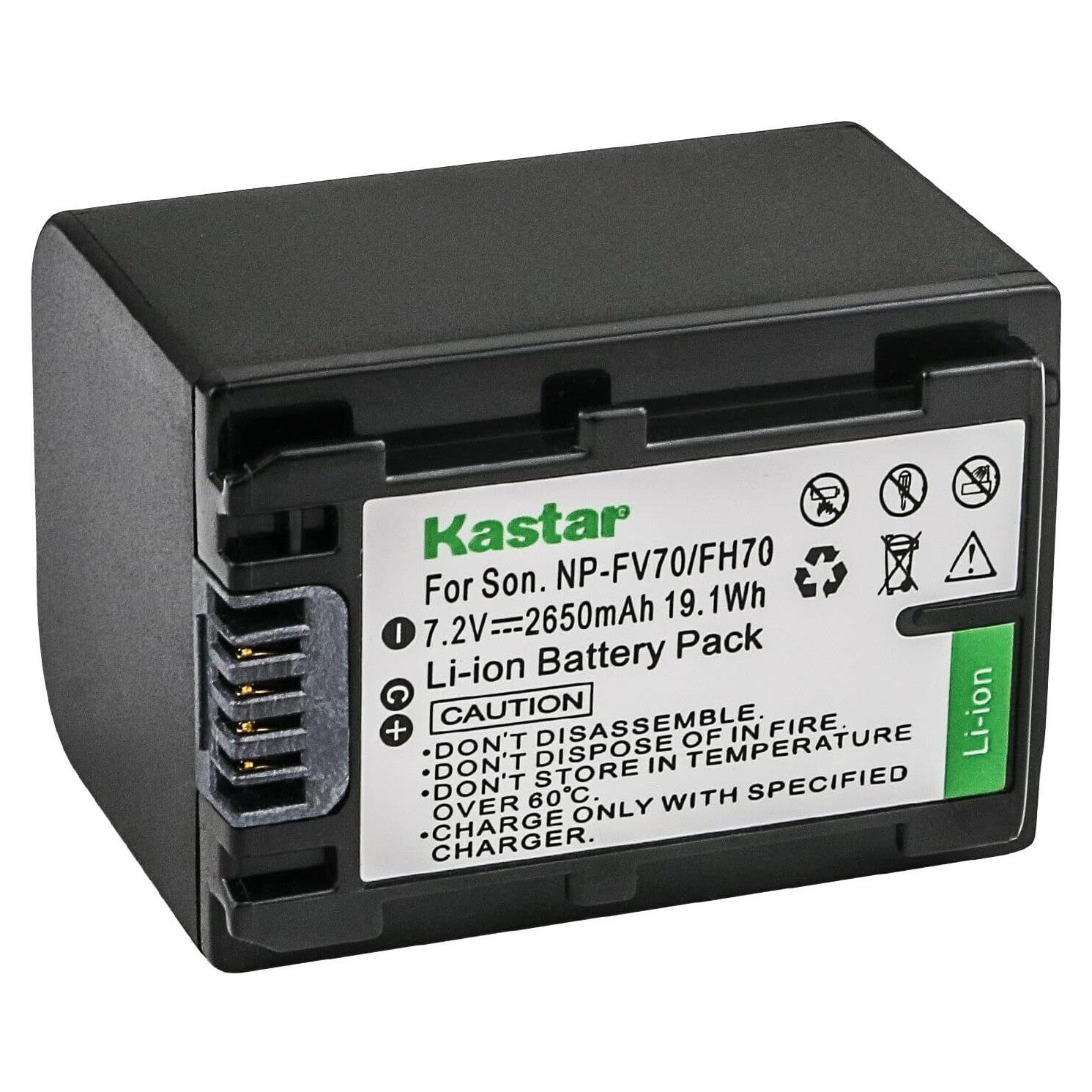 Batería Kastar NP-FH70 para Cámara Sony 2650mAh 7.2V