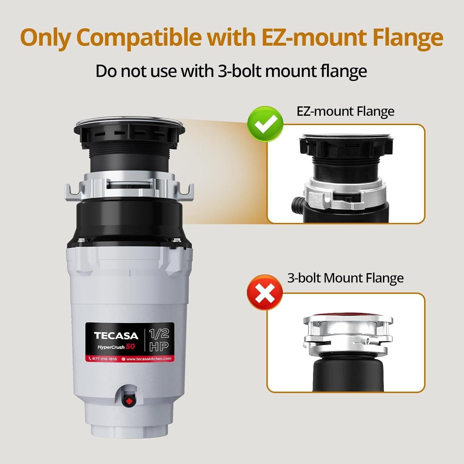 Triturador de Basura TECASA 0.5 HP Acero Inoxidable