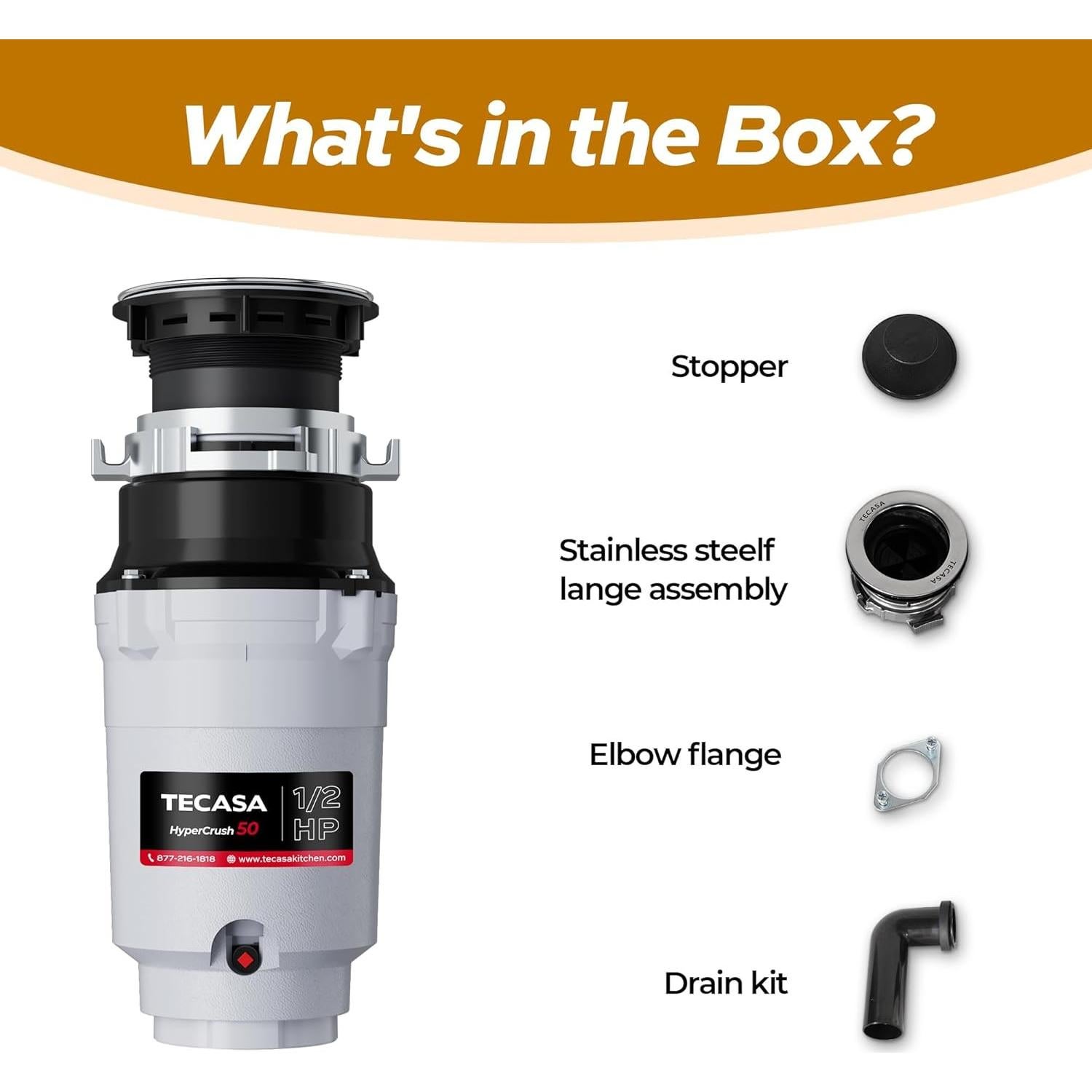 Triturador de Basura TECASA 0.5 HP Acero Inoxidable