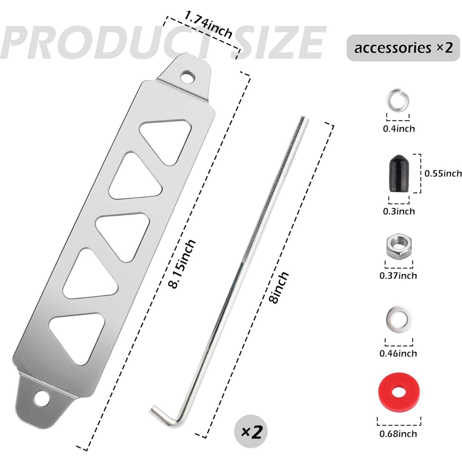 Soporte de Batería Aokdom Universal de Aluminio Plata 207mm