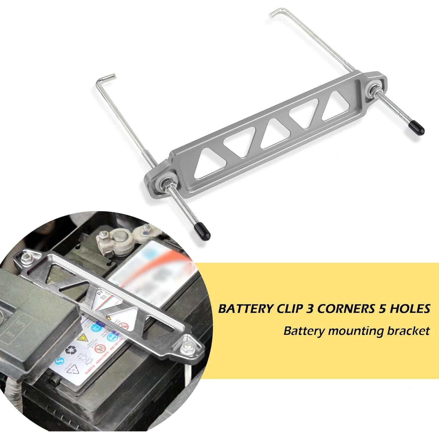 Soporte de Batería Aokdom Universal de Aluminio Plata 207mm