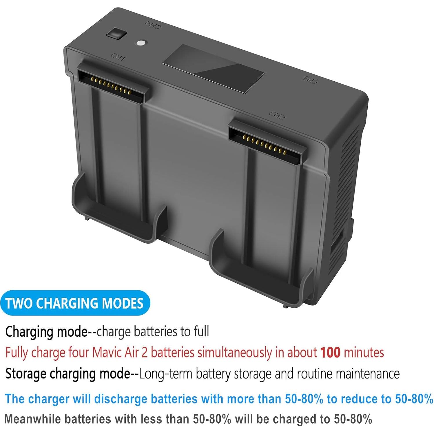 Cargador de Baterías 5 en 1 Hanatora para DJI Air 2S y Mavic Air