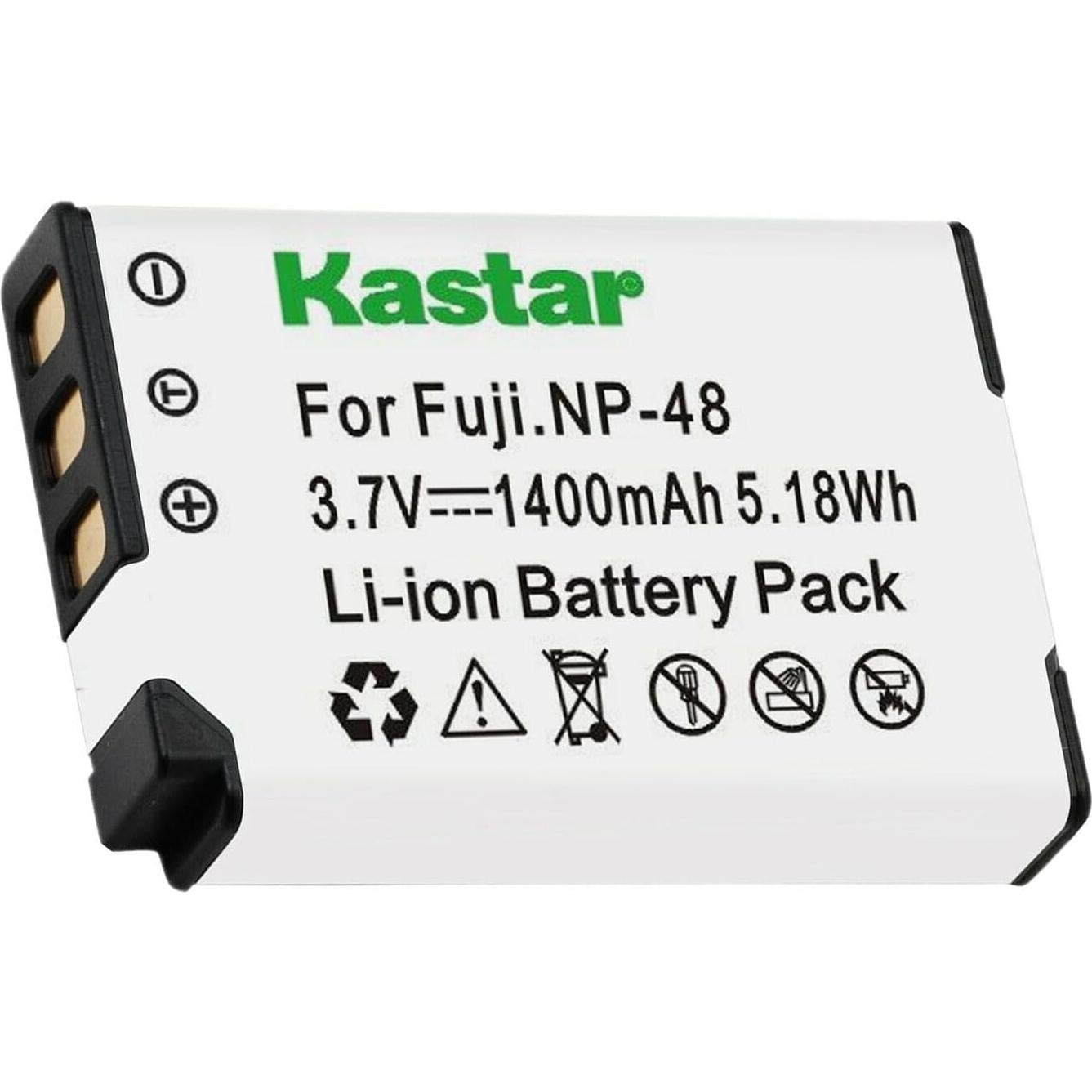 Baterías Kastar FNP48 2-Pack para Fujifilm XQ1/XQ2 1400mAh
