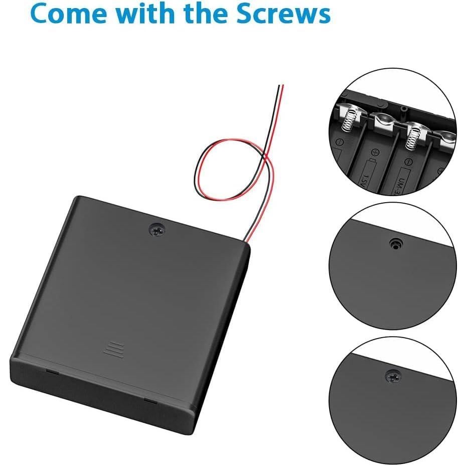 Soporte para 4 Baterías AA con Interruptor ON/OFF JWISLAND