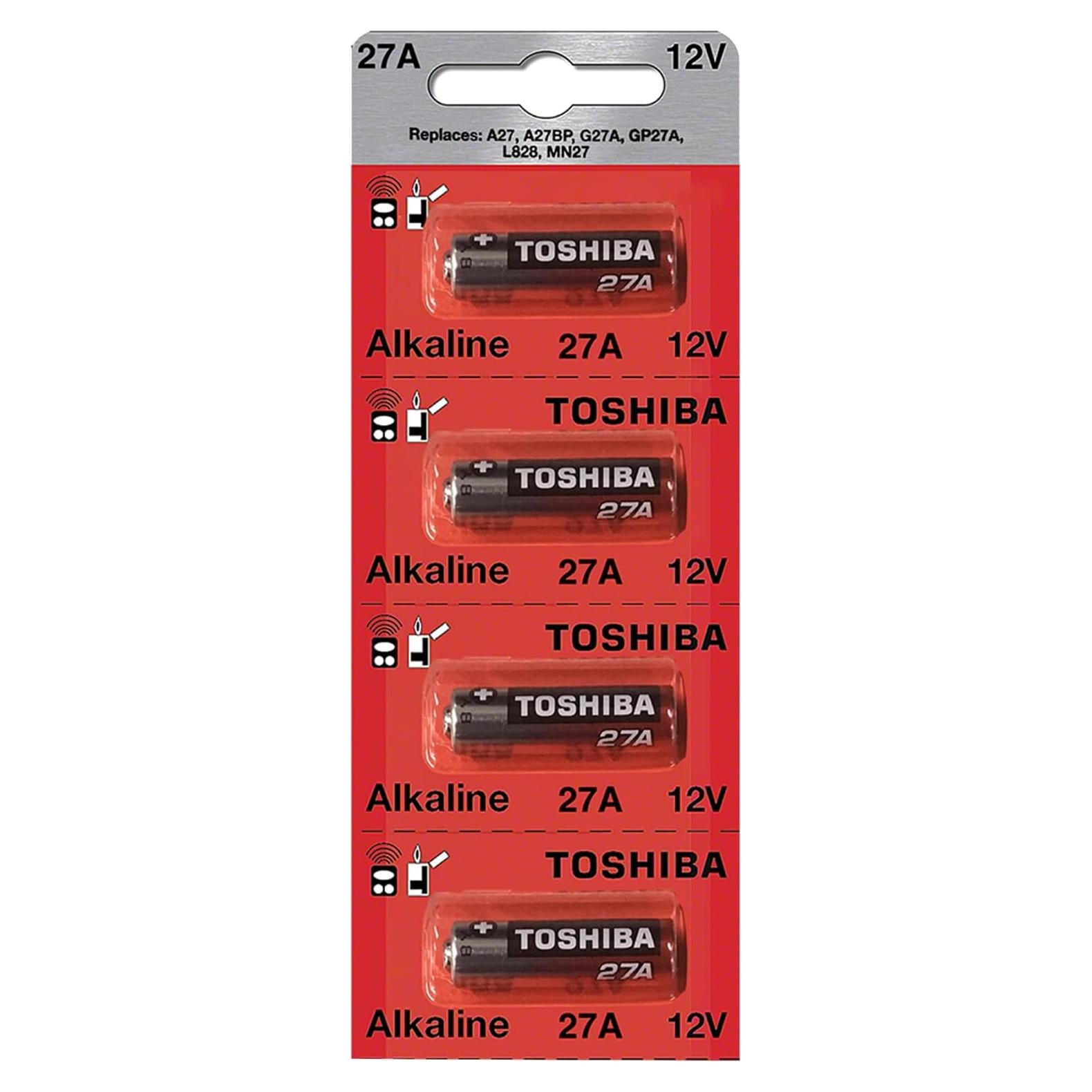 Baterías Alcalinas Toshiba 27A 12V - Paquete de 4 Unidades