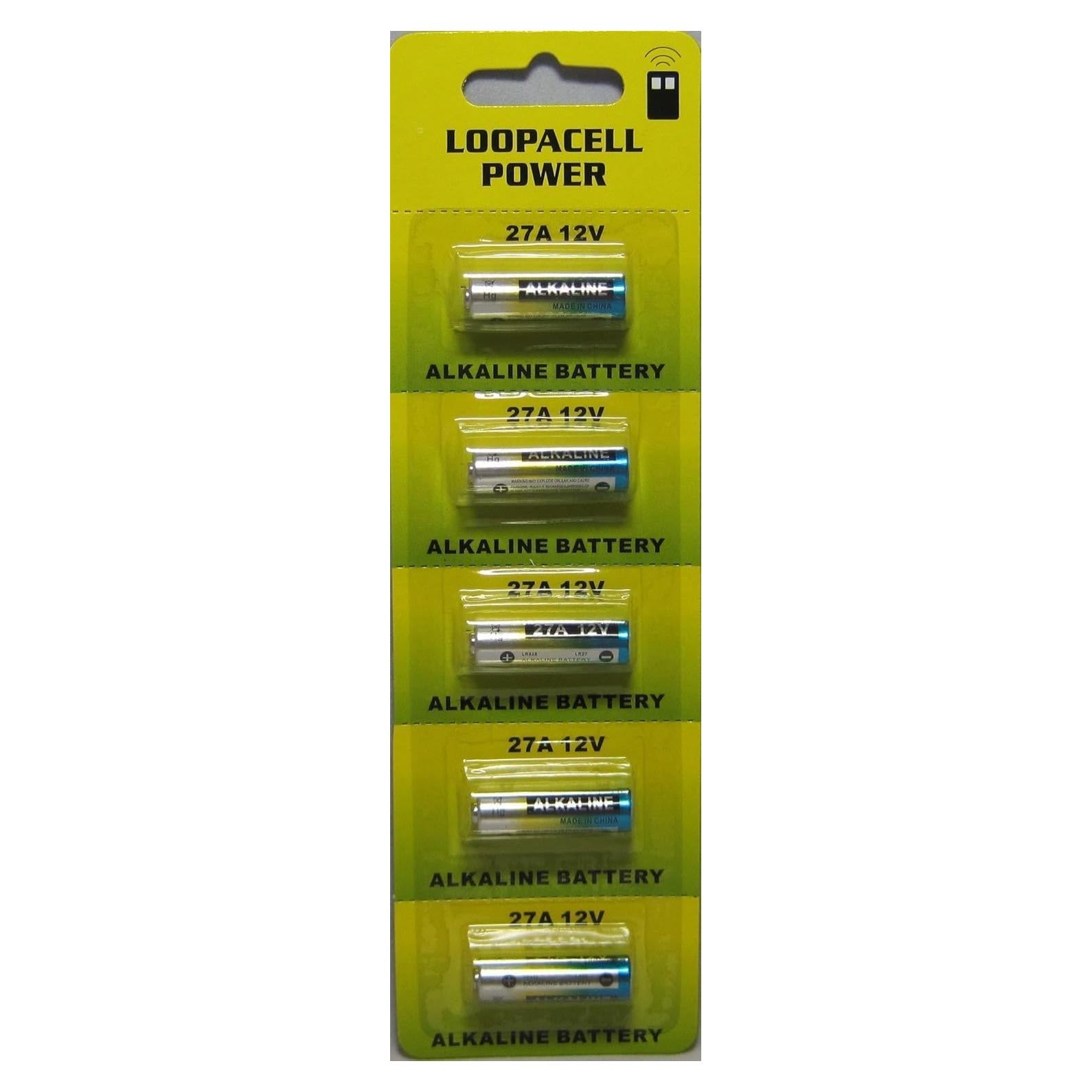 Batería Alcalina LOOPACELL 27A 12V - Paquete de 5 Unidades