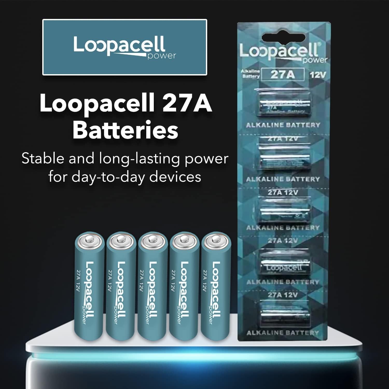 Batería Alcalina LOOPACELL 27A 12V - Paquete de 5 Unidades