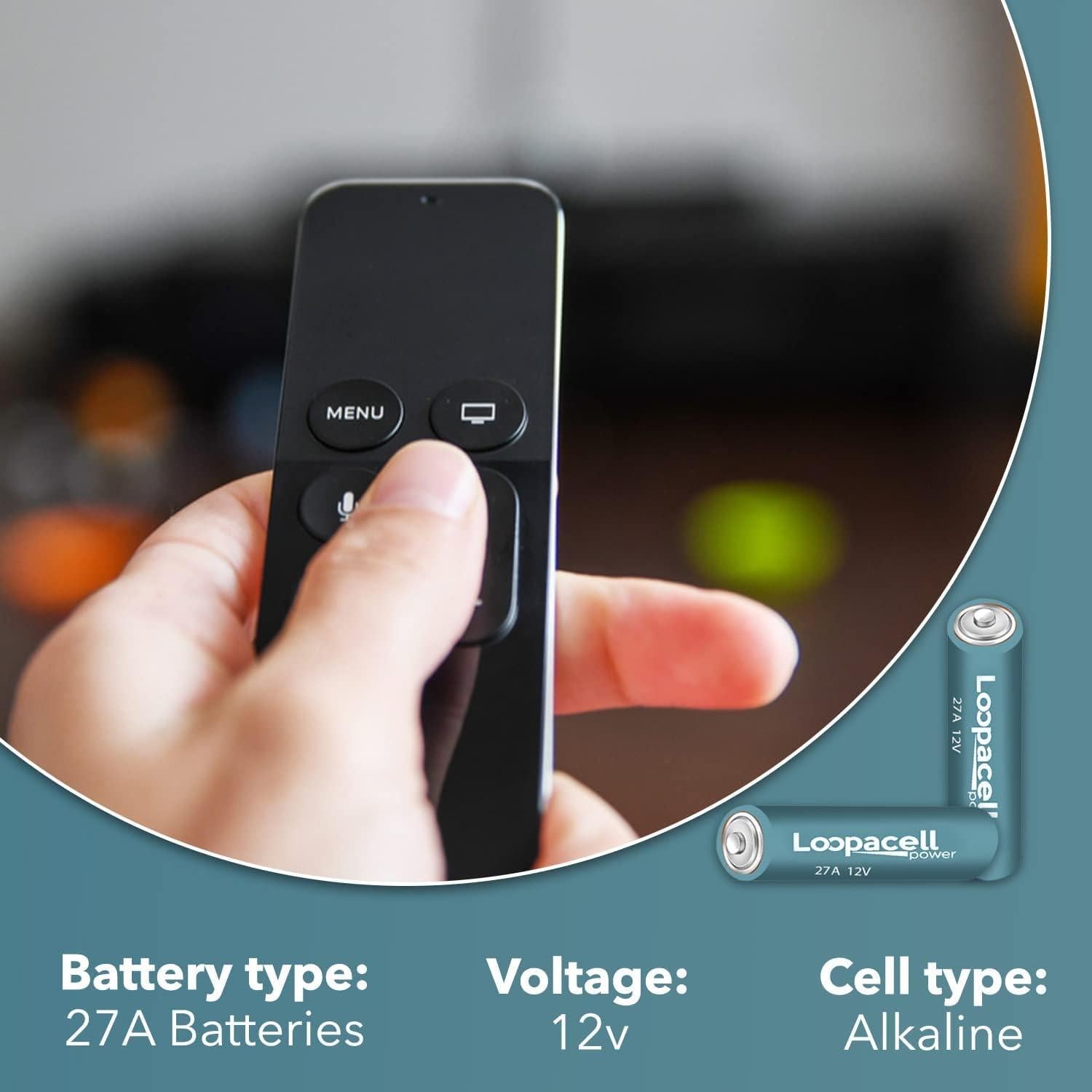 Batería Alcalina LOOPACELL 27A 12V - Paquete de 5 Unidades