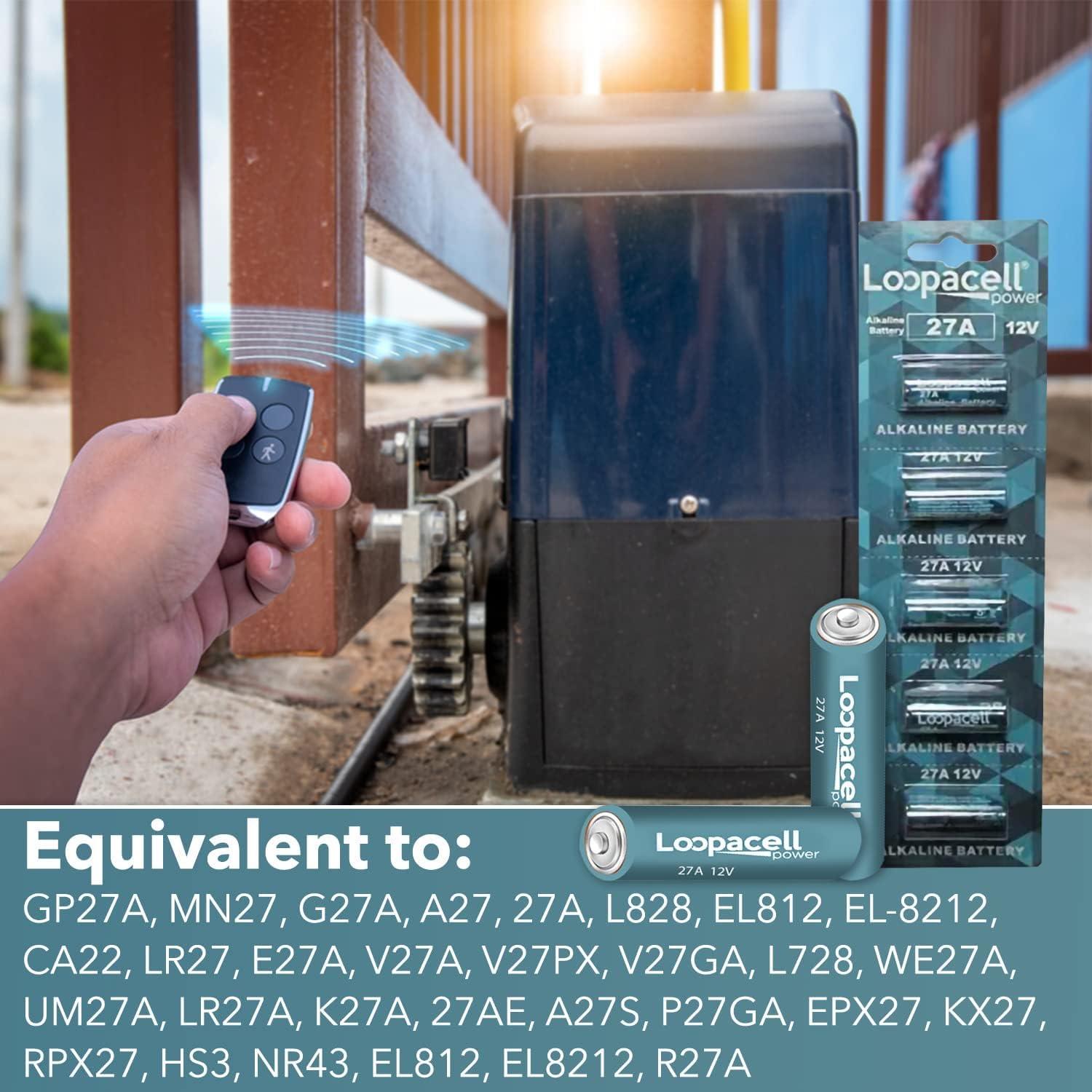 Batería Alcalina LOOPACELL 27A 12V - Paquete de 5 Unidades