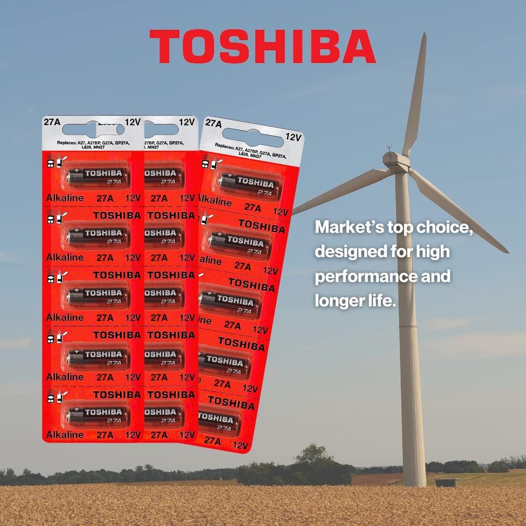 Baterías Alcalinas Toshiba 27A 12V - 20 Unidades