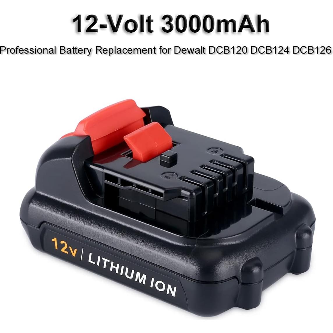 Paquete de 2 Baterías de Litio 12V 3.0Ah Biswaye Compatible Dewalt