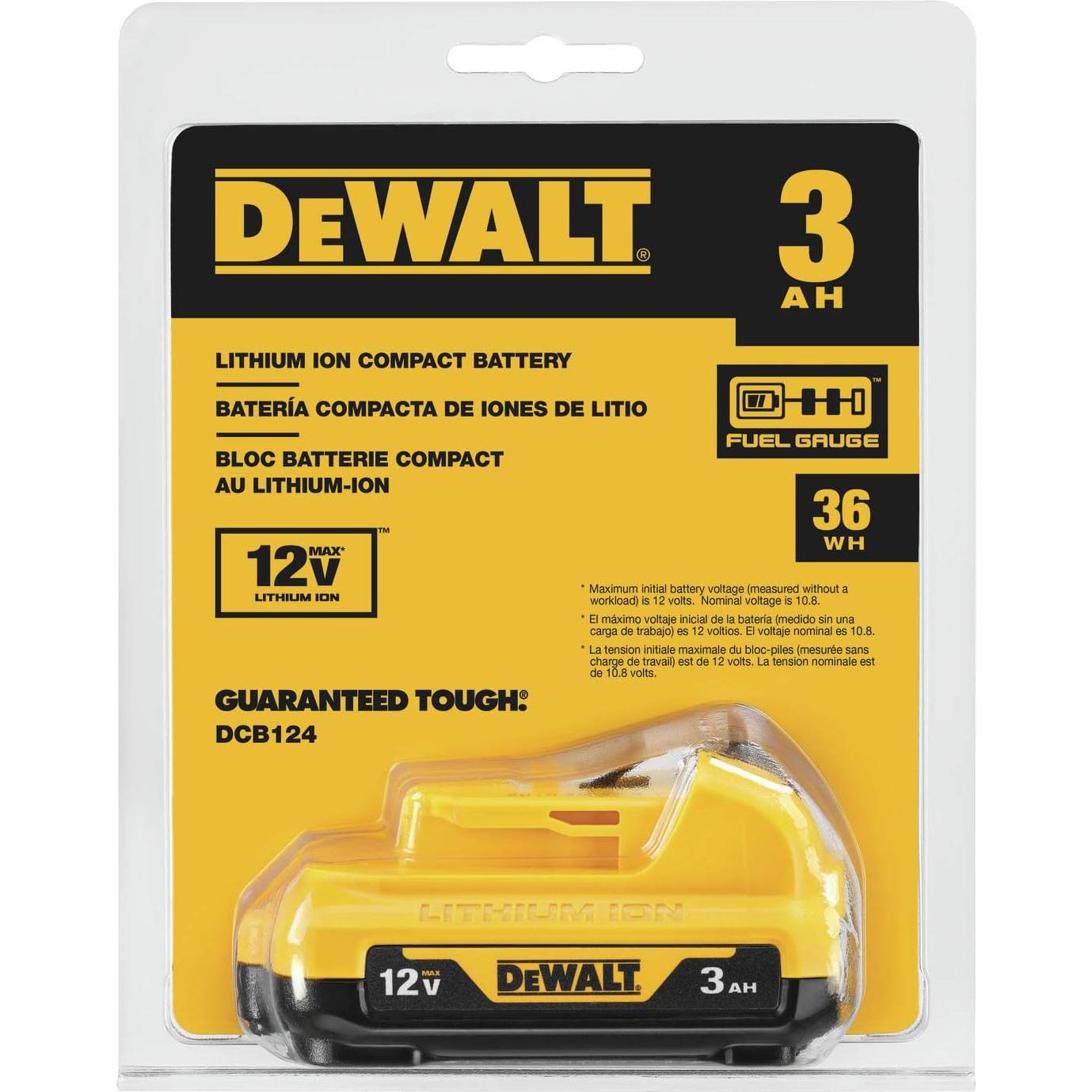 Batería DEWALT 12V MAX 3.0Ah DCB124 con indicador LED