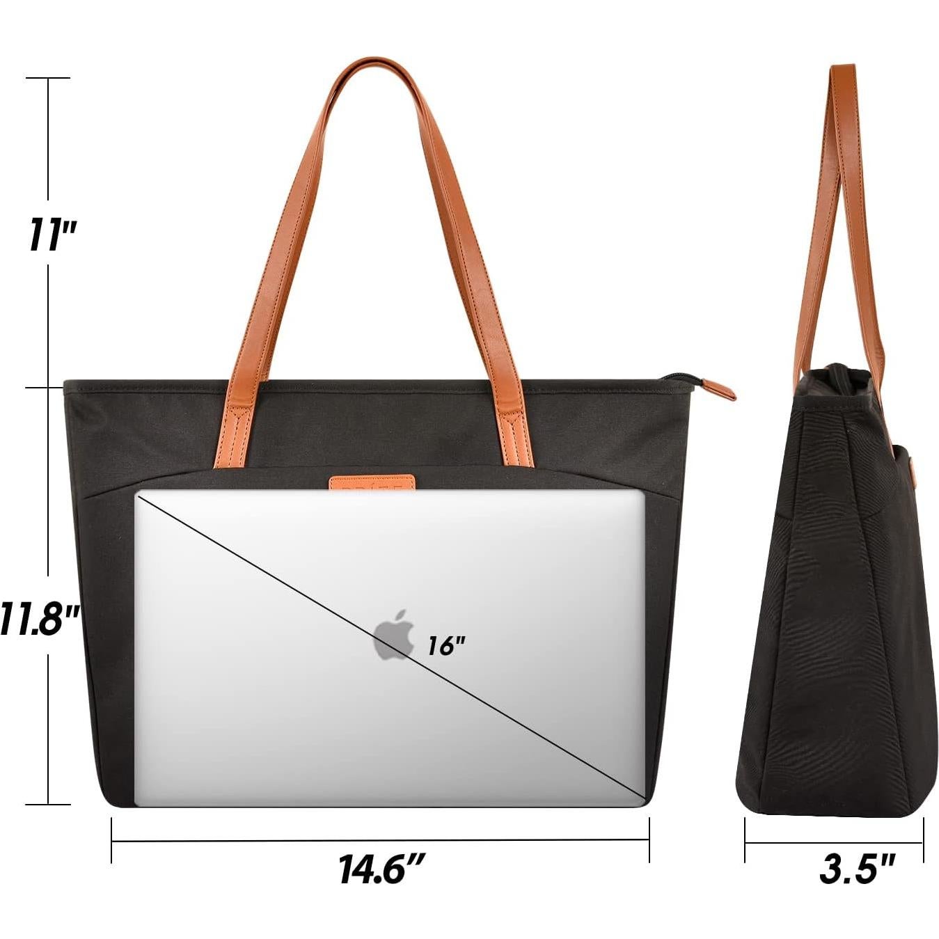 Bolsa Tote Prite para Laptop 16" Negra para Mujeres
