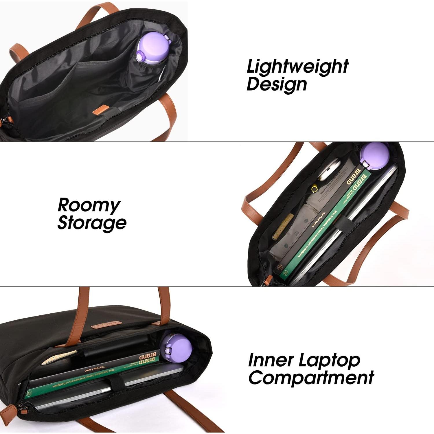 Bolsa Tote Prite para Laptop 16" Negra para Mujeres