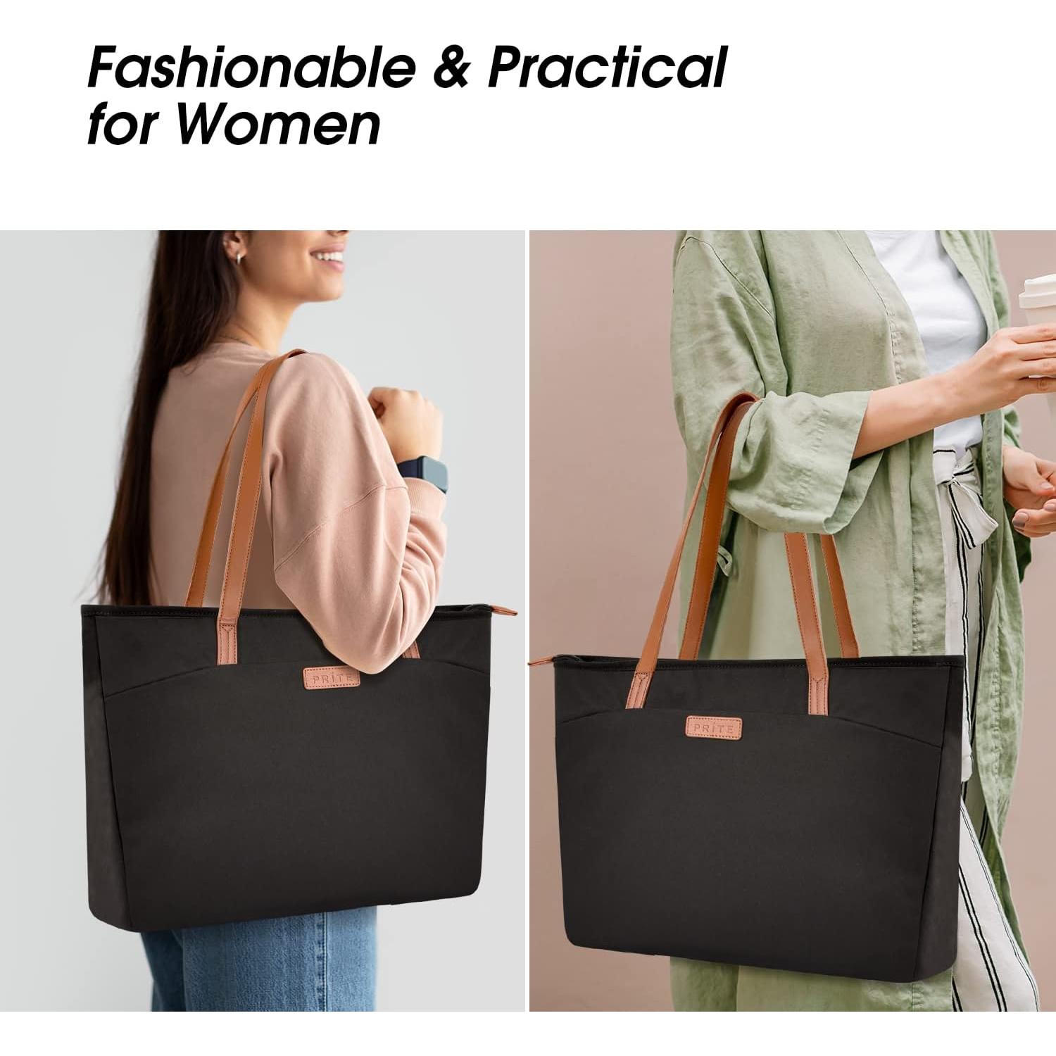 Bolsa Tote Prite para Laptop 16" Negra para Mujeres