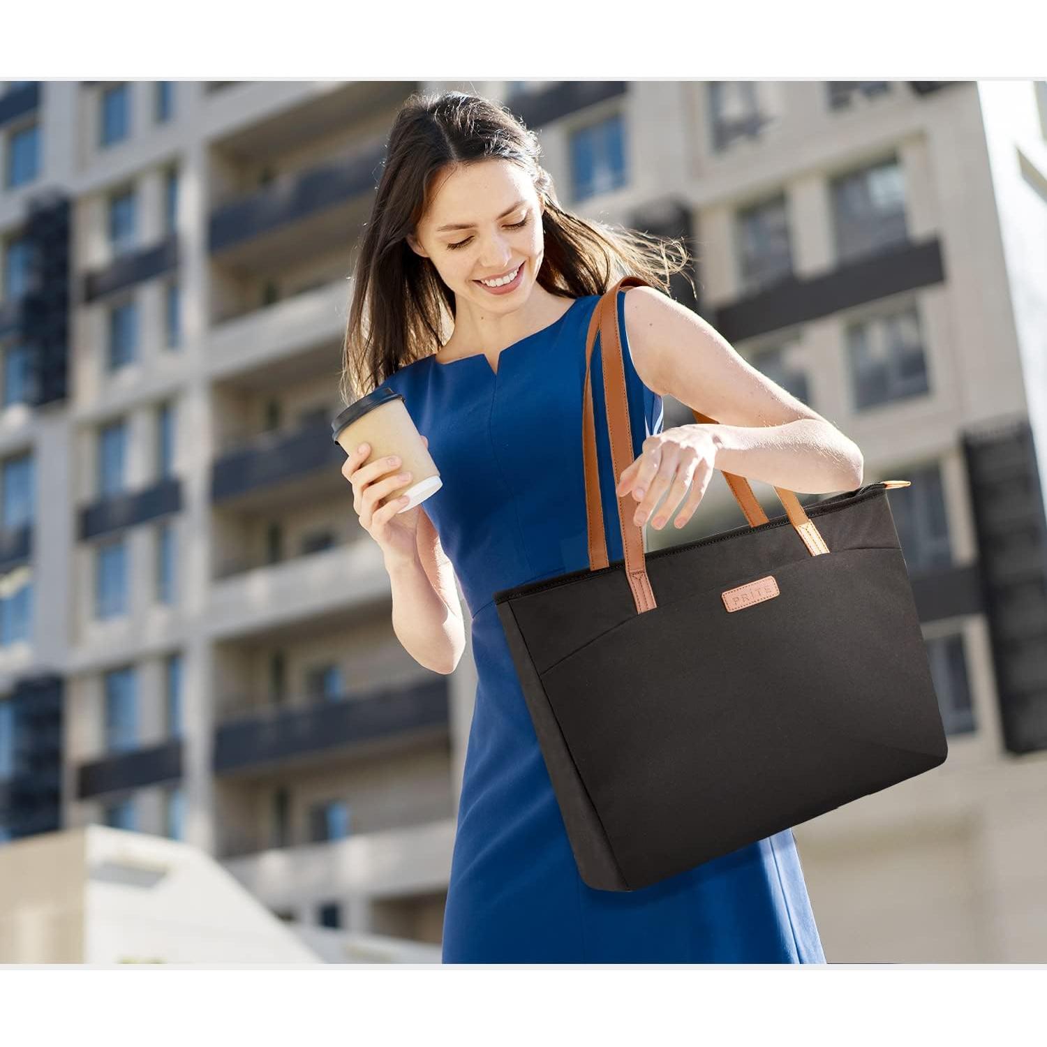 Bolsa Tote Prite para Laptop 16" Negra para Mujeres