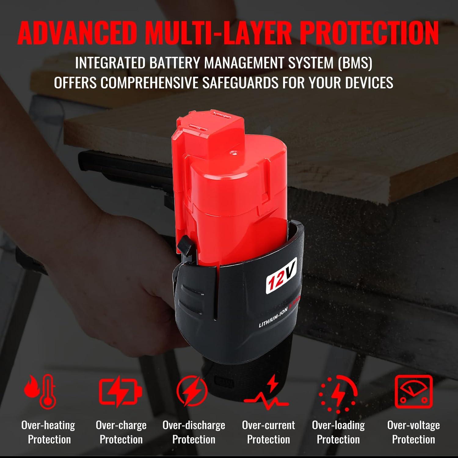 Baterías de Litio VANON 12V 3.5Ah - Paquete de 4 Unidades