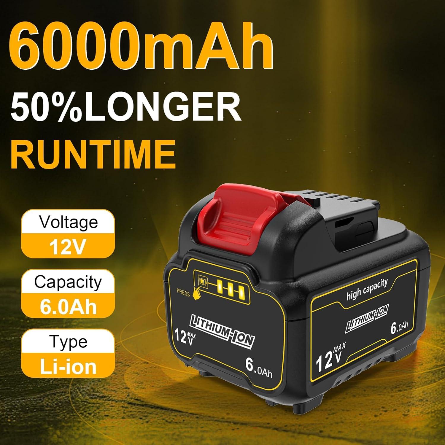 Paquete de 2 Baterías 12V 6.0Ah ZLWAWAOL Compatible Dewalt