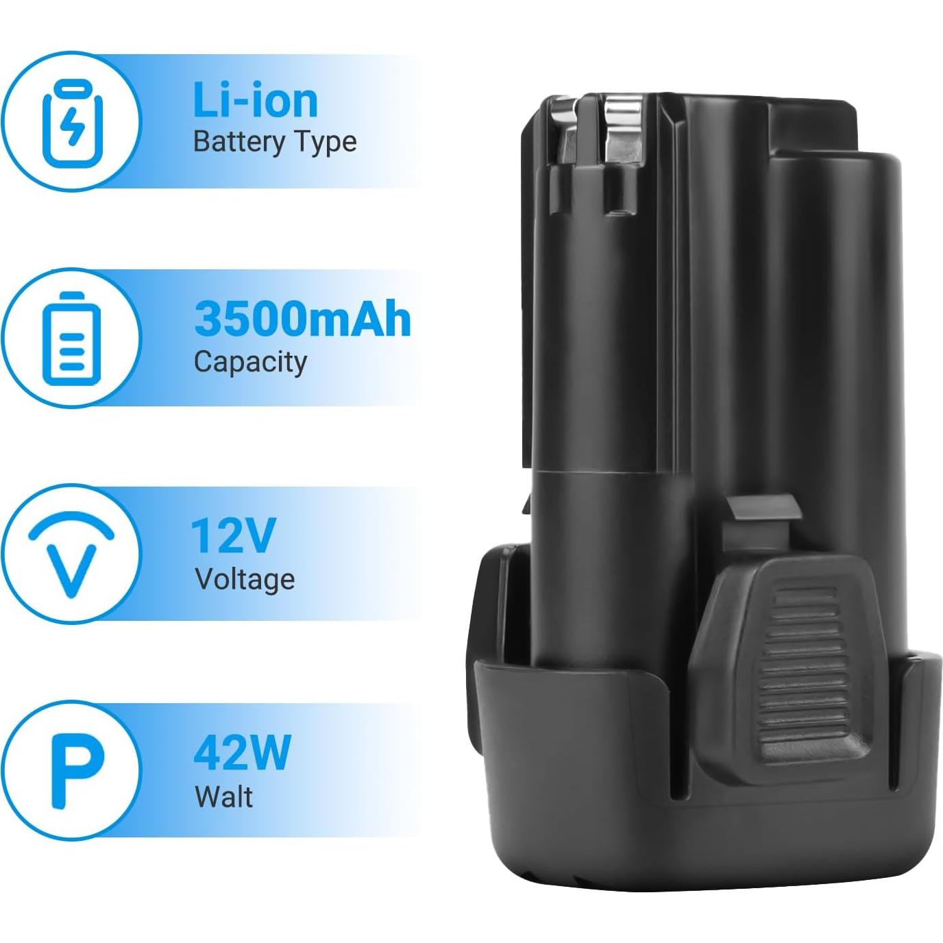 Paquete de 2 Baterías Li-ion 3500mAh 12V Porter Cable PCL12BLX