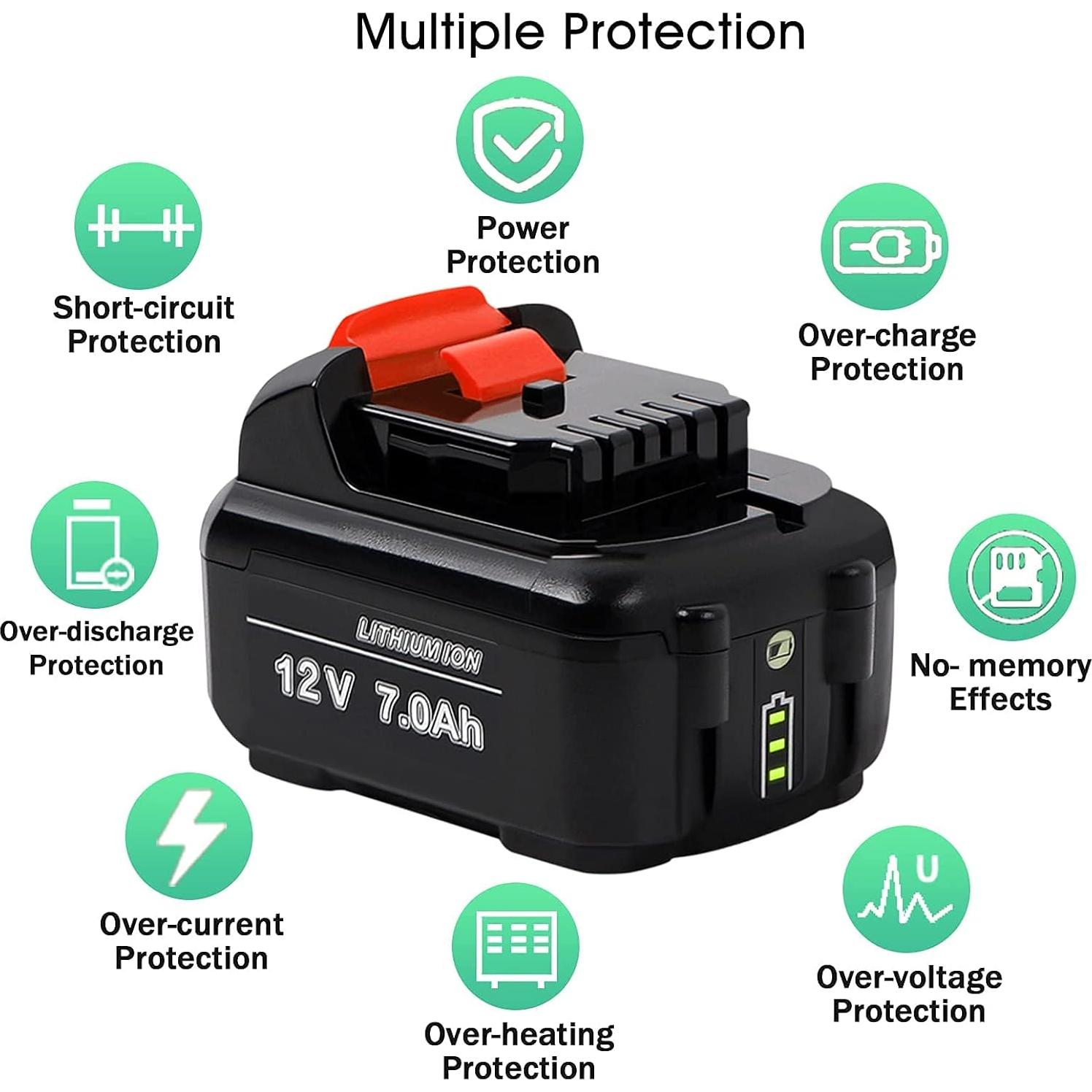 Batería de Reemplazo 12V TenHutt 7.0Ah para Dewalt