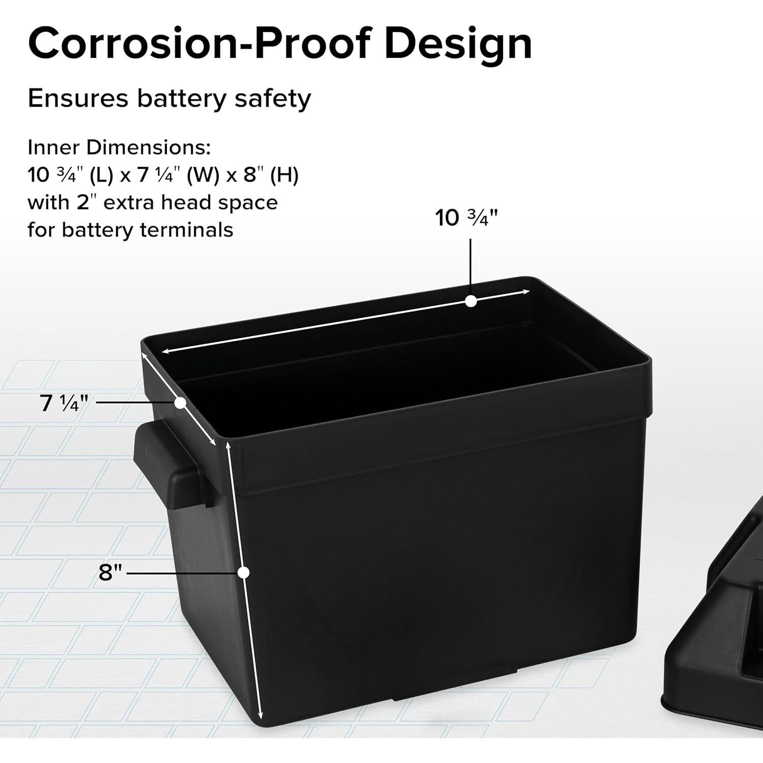 Caja de Batería Grande Camco 55373 para Grupo 27, 30, 31