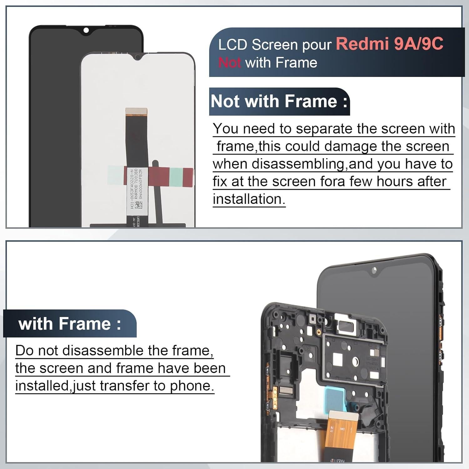 Reemplazo Pantalla LCD Táctil Xiaomi Redmi 9A/9C/10A - Negro