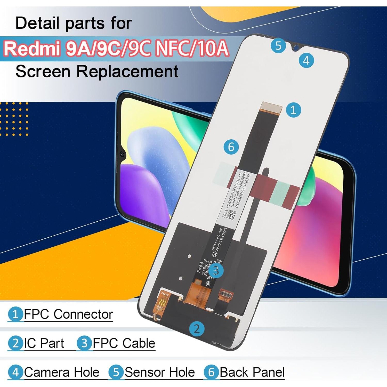 Reemplazo Pantalla LCD Táctil Xiaomi Redmi 9A/9C/10A - Negro