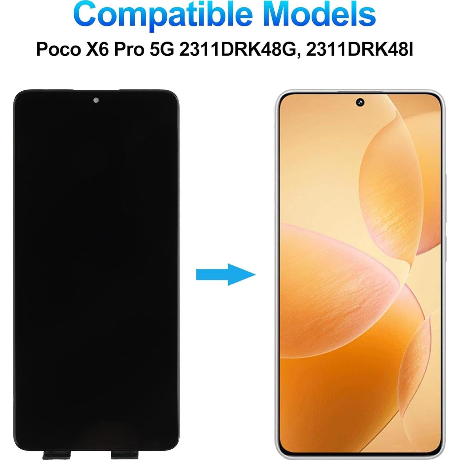 Pantalla AMOLED 6.67" para Xiao-mi Poco X6 Pro 5G LCD