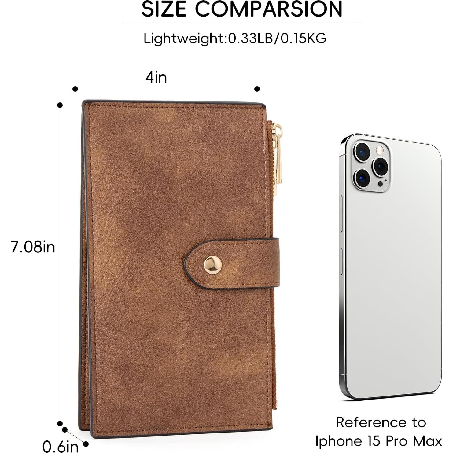 Billetera de Cuero Slim CLUCI con Bloqueo RFID y 16 Tarjetas