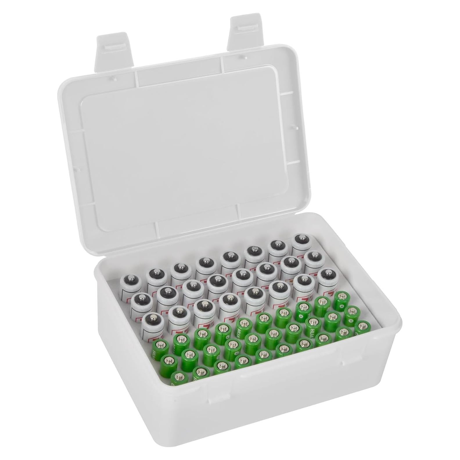 Organizador de Baterías Fullcase Blanco para 54 Baterías AA AAA