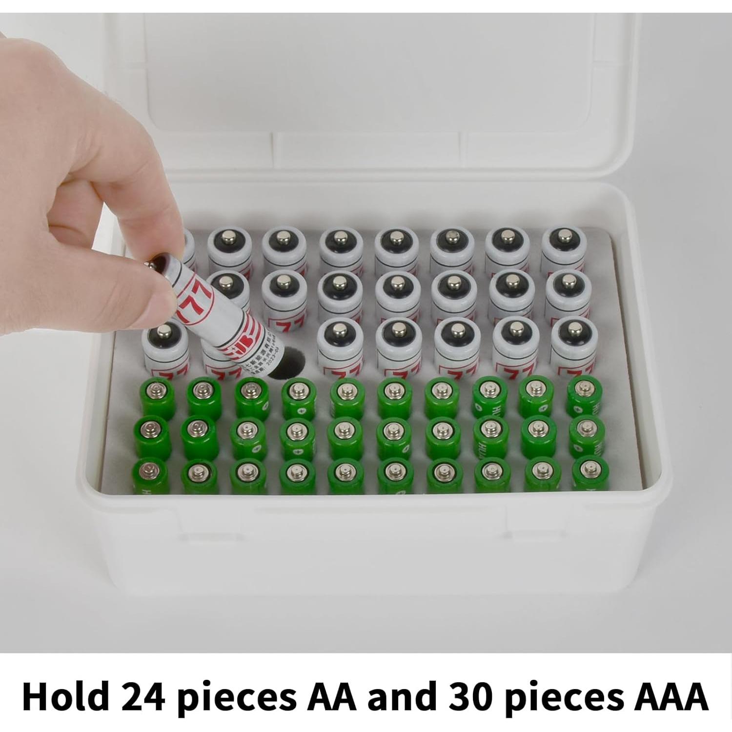 Organizador de Baterías Fullcase Blanco para 54 Baterías AA AAA