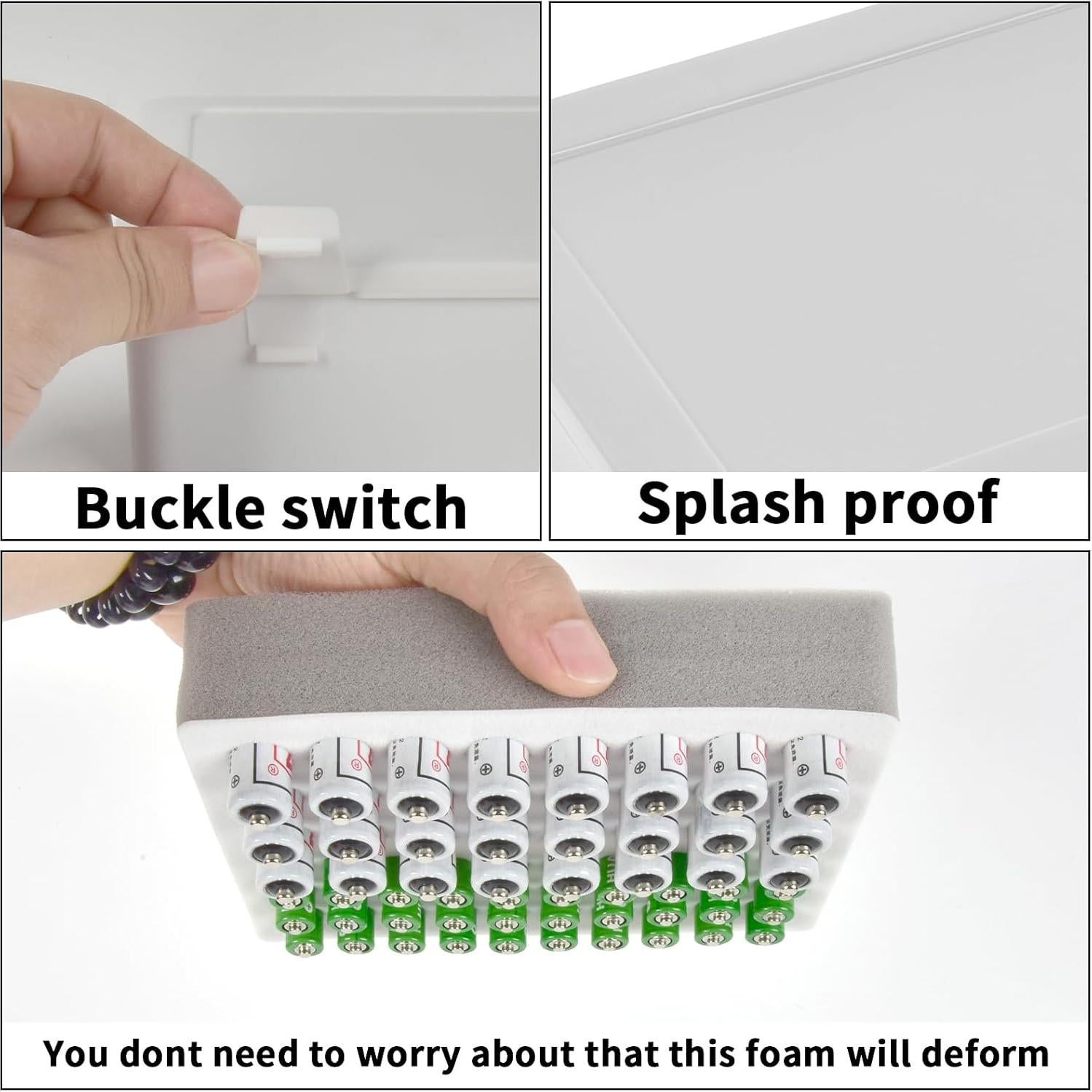 Organizador de Baterías Fullcase Blanco para 54 Baterías AA AAA