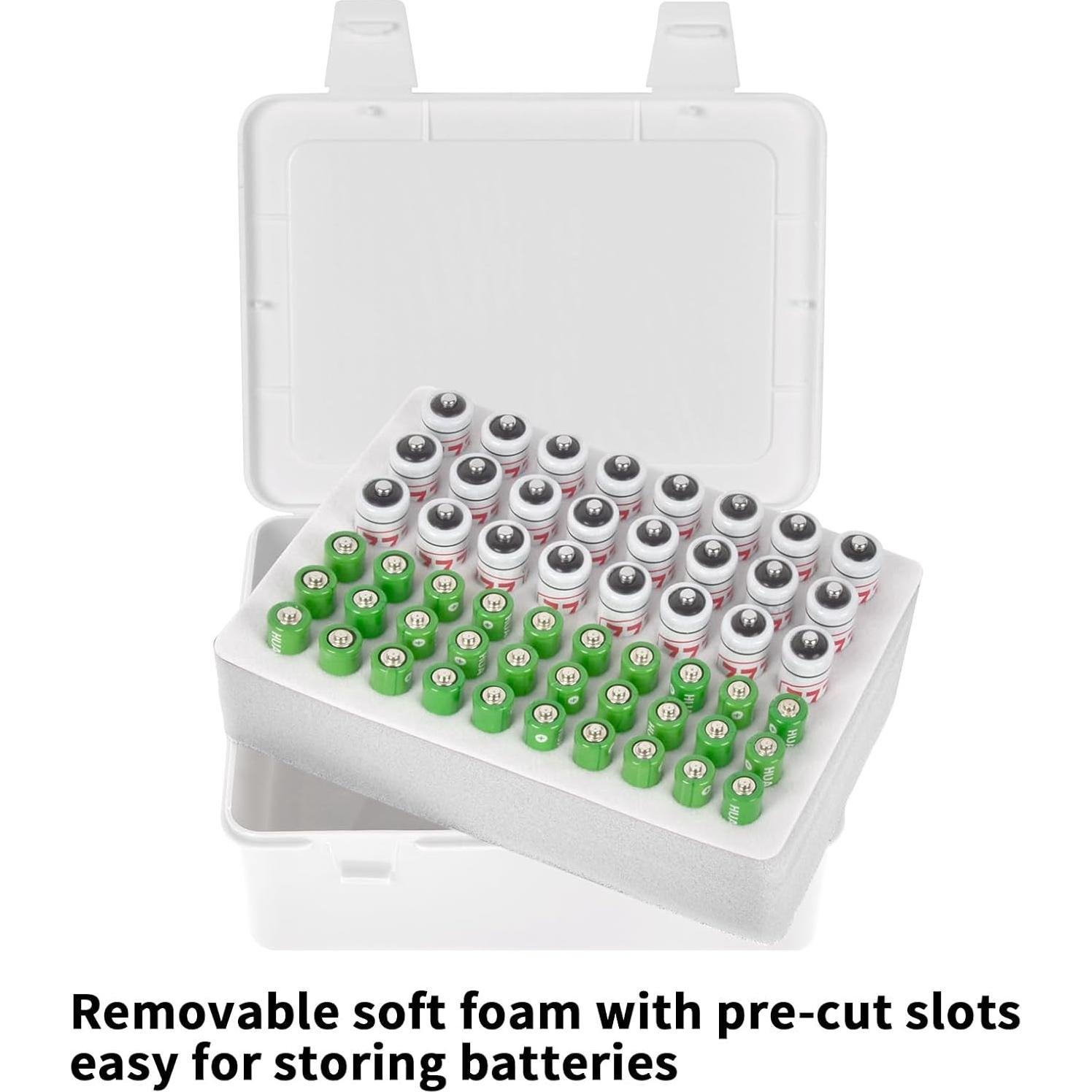 Organizador de Baterías Fullcase Blanco para 54 Baterías AA AAA