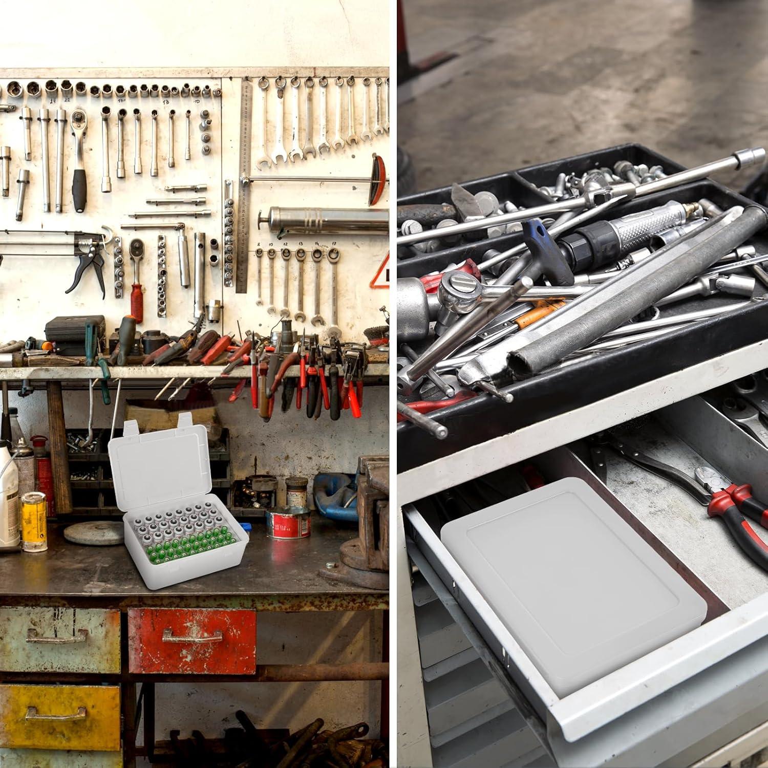 Organizador de Baterías Fullcase Blanco para 54 Baterías AA AAA