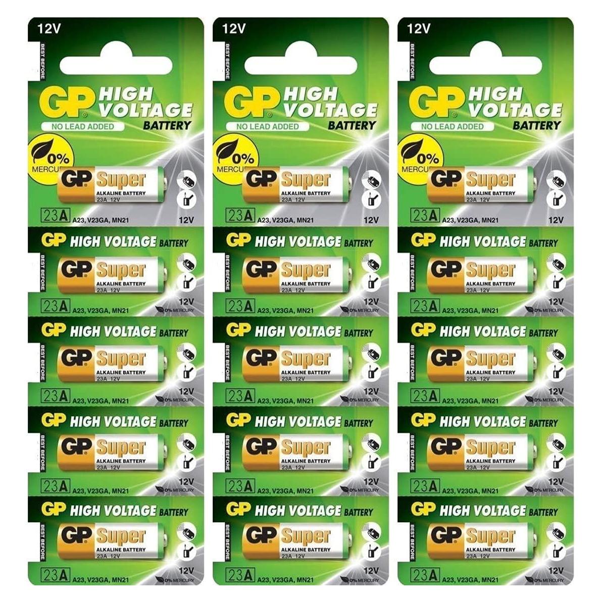 Baterías Alcalinas GP 23AE Ultra 12V - 15 Piezas