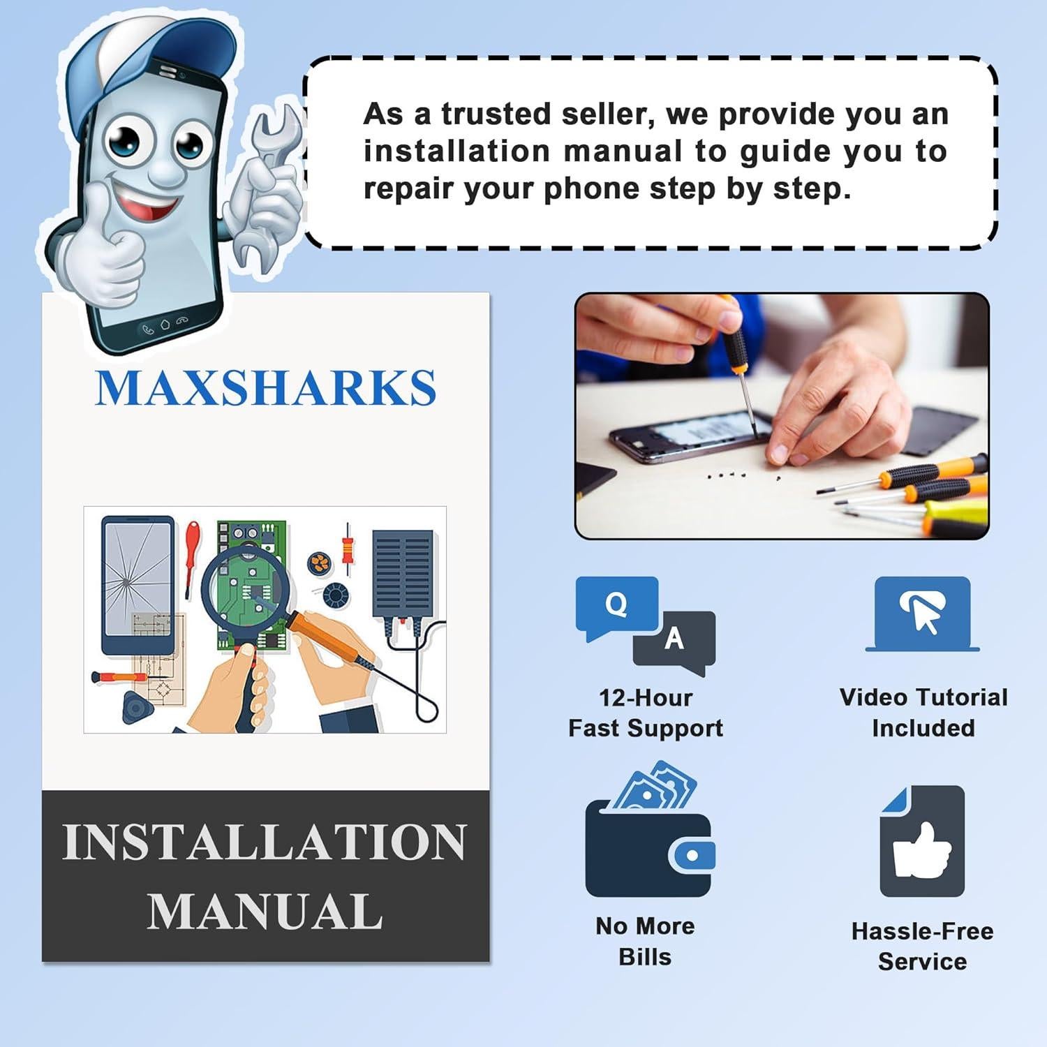 Batería de Reemplazo MAXSHARKS para Galaxy A13 5G EB-BA136ABY