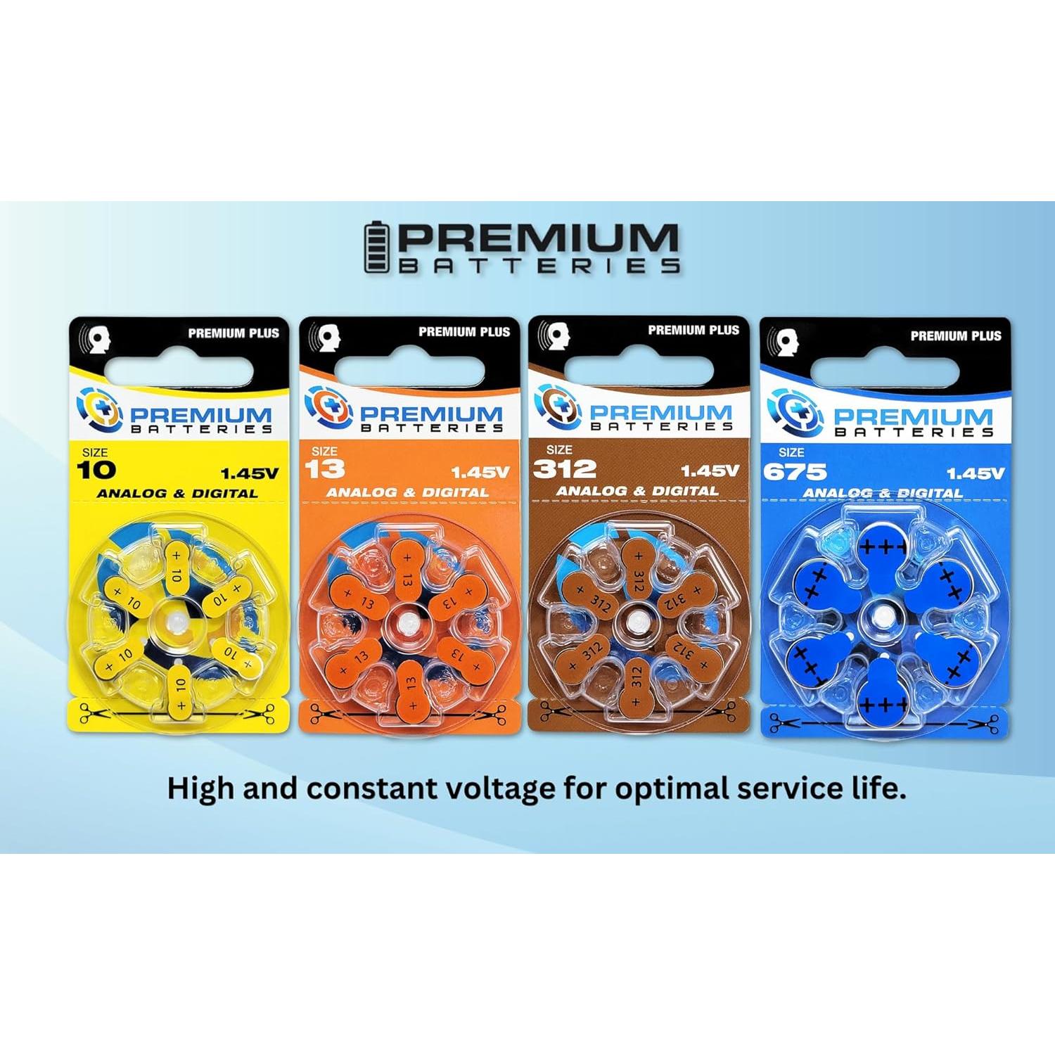 Baterías Premium 1.45V Tamaño 10 para Audífonos - 180 Unidades