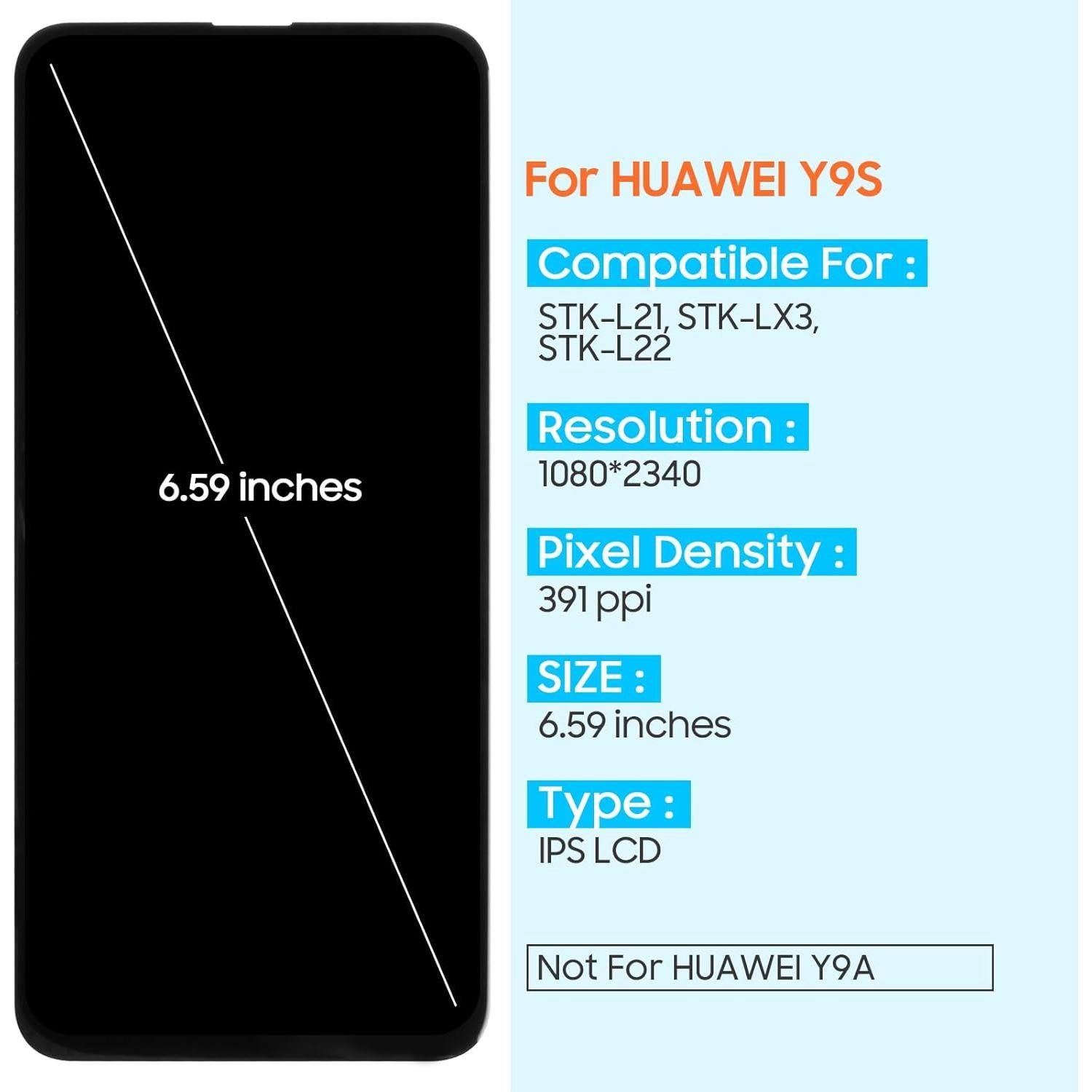 Reemplazo Pantalla LCD Huawei Y9s / P Smart Pro 2019 6.59"