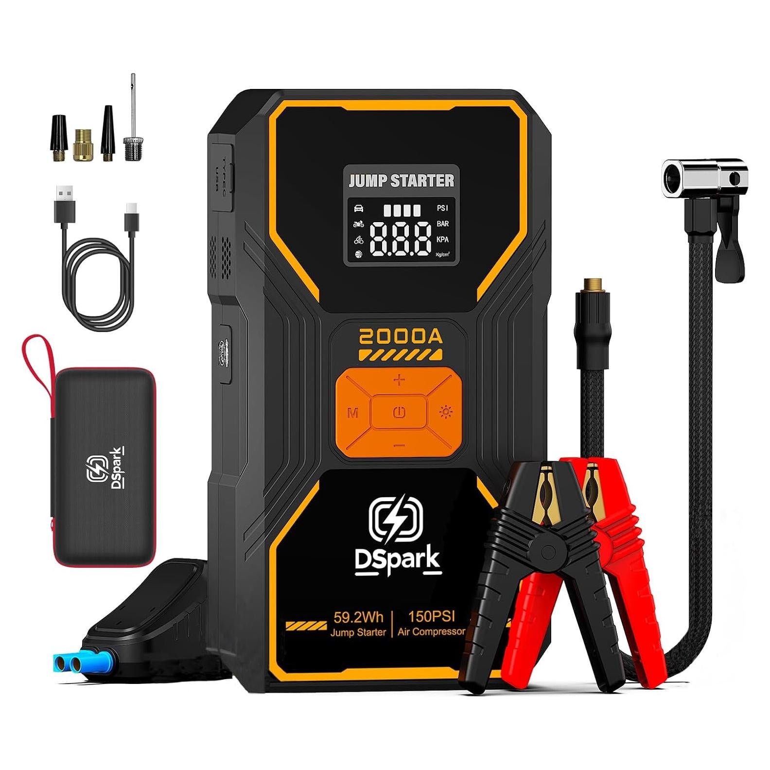 Arrancador de Salto Dspark B31 2000A con Compresor 150PSI