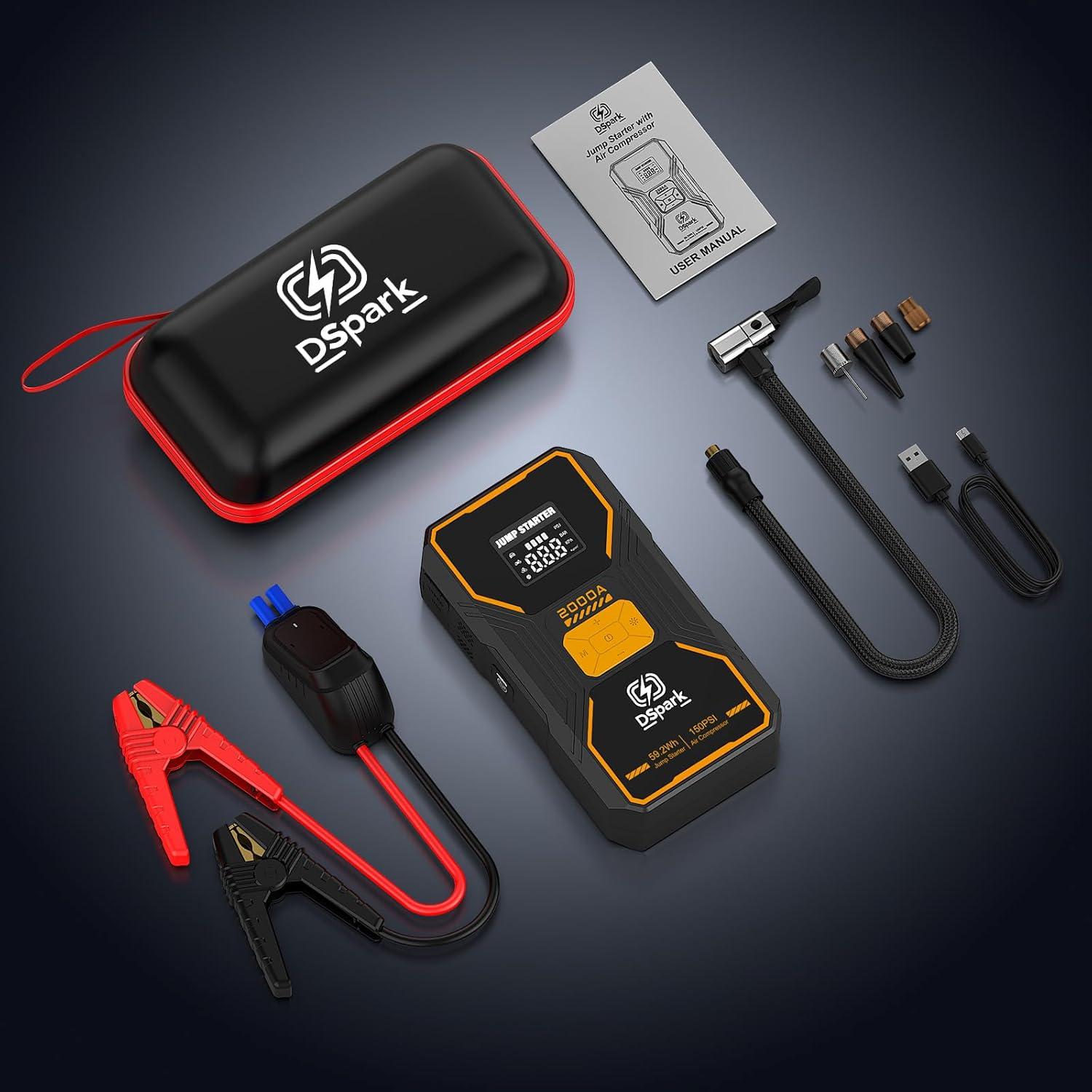 Arrancador de Salto Dspark B31 2000A con Compresor 150PSI