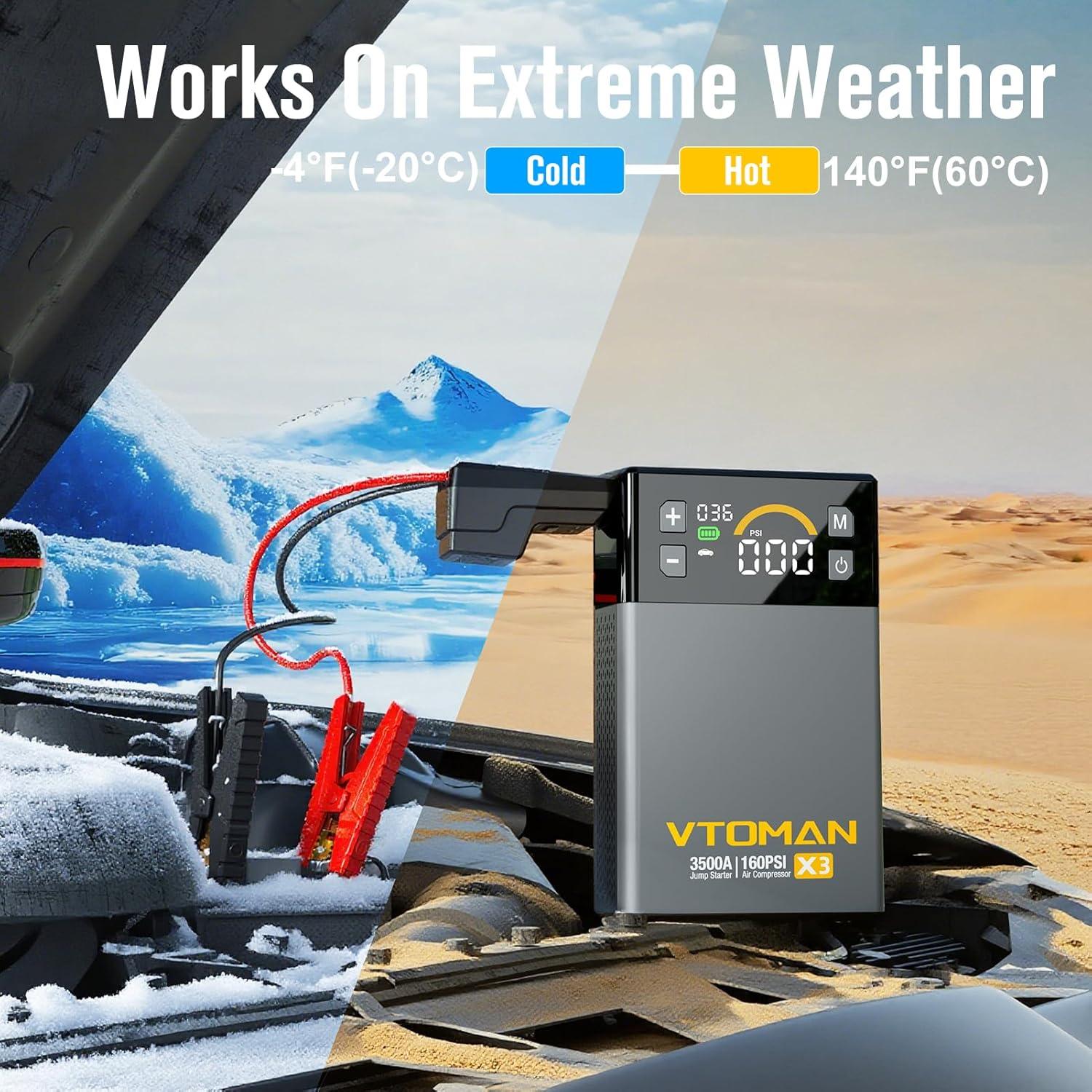 Arrancador de Salto VTOMAN X3 con Compresor 3500A 12V