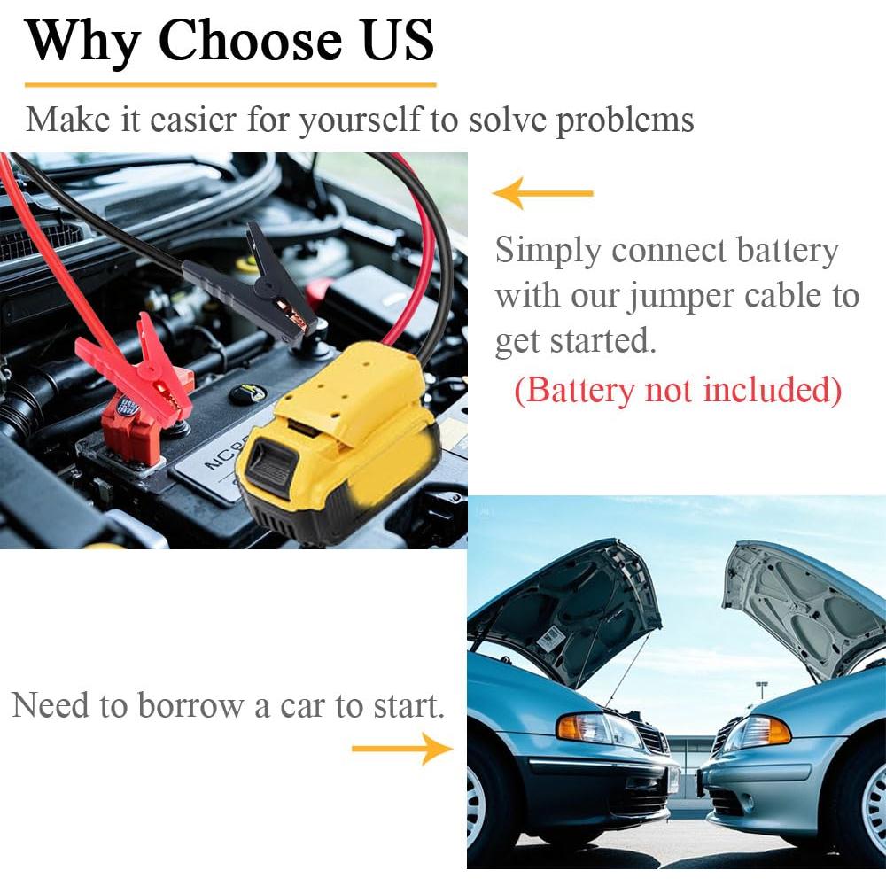 Cables de Arranque 8AWG GragicSZ para Batería Dewalt 20V 0.4m