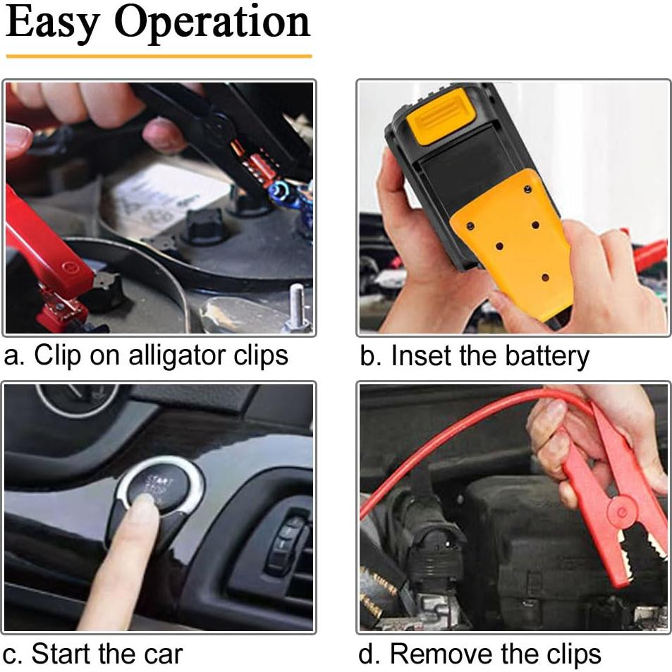 Cables de Arranque 8AWG GragicSZ para Batería Dewalt 20V 0.4m