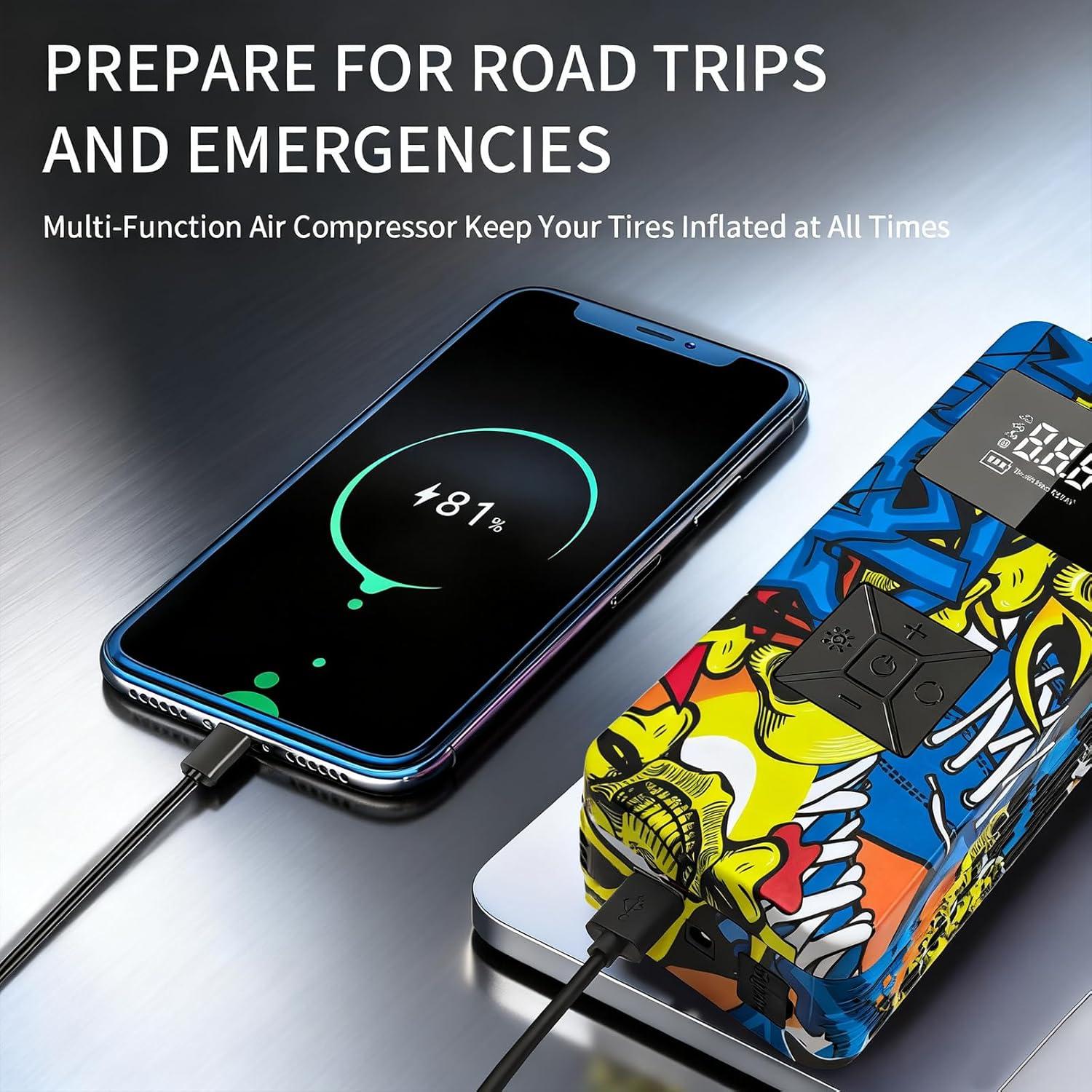 Arrancador de Salto EDOMOL LX0301 con Compresor 8000A 150PSI