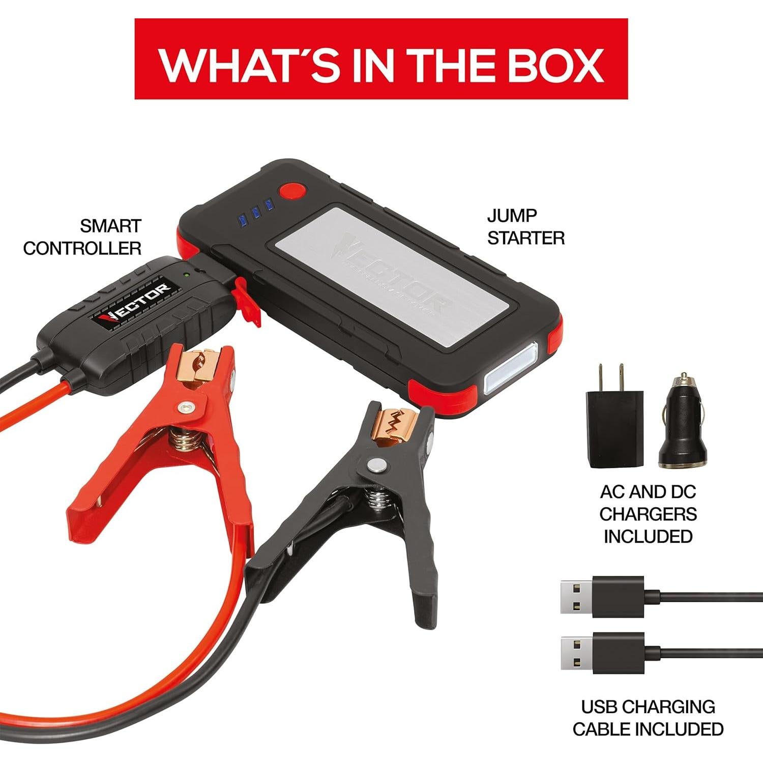 Batería de Arranque de Litio VECTOR SS16LV 1600A USB-C