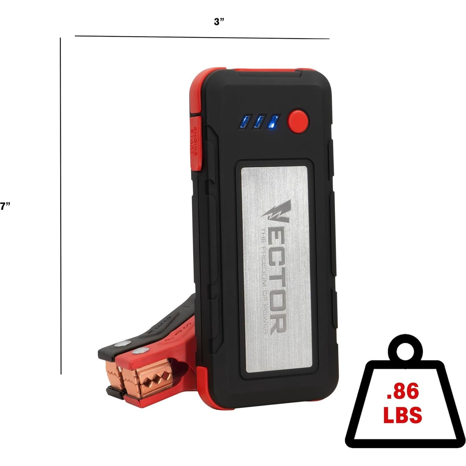 Batería de Arranque de Litio VECTOR SS16LV 1600A USB-C